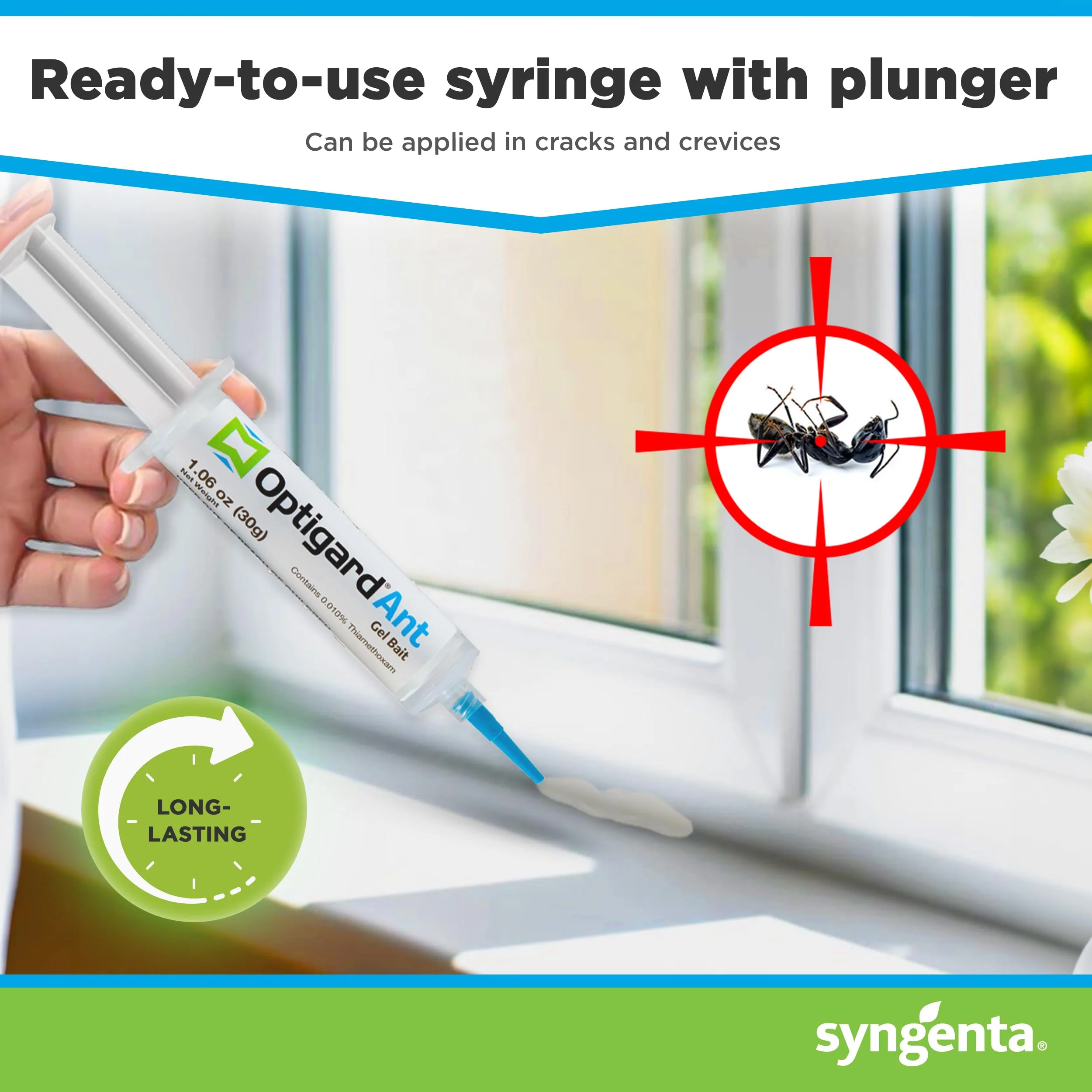 Syngenta - TRTD11568 - Optigard Ant Bait Gel Box - 4 Tubes w/ Plunger - 30g each tube, White - Image 5
