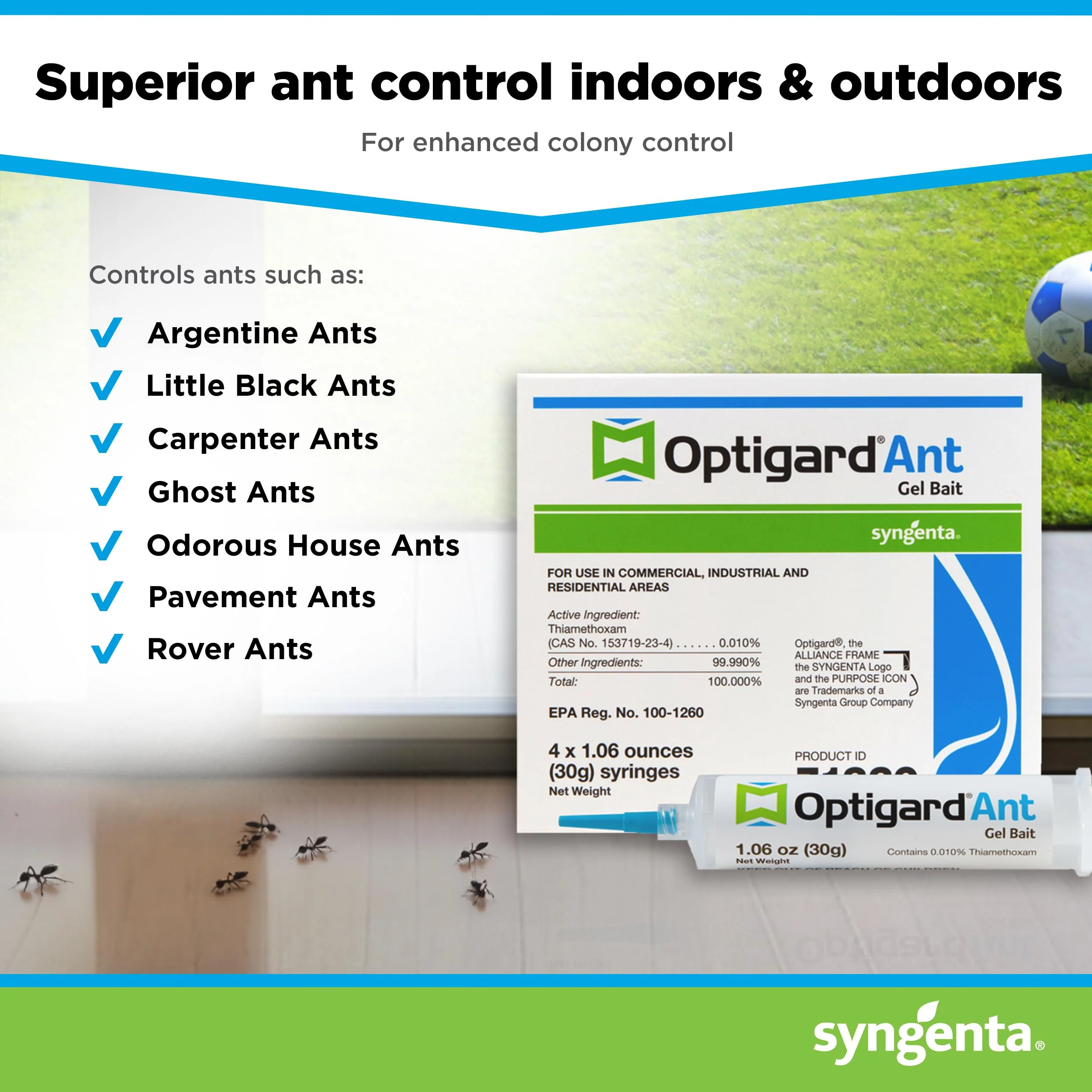 Syngenta - TRTD11568 - Optigard Ant Bait Gel Box - 4 Tubes w/ Plunger - 30g each tube, White - Image 6