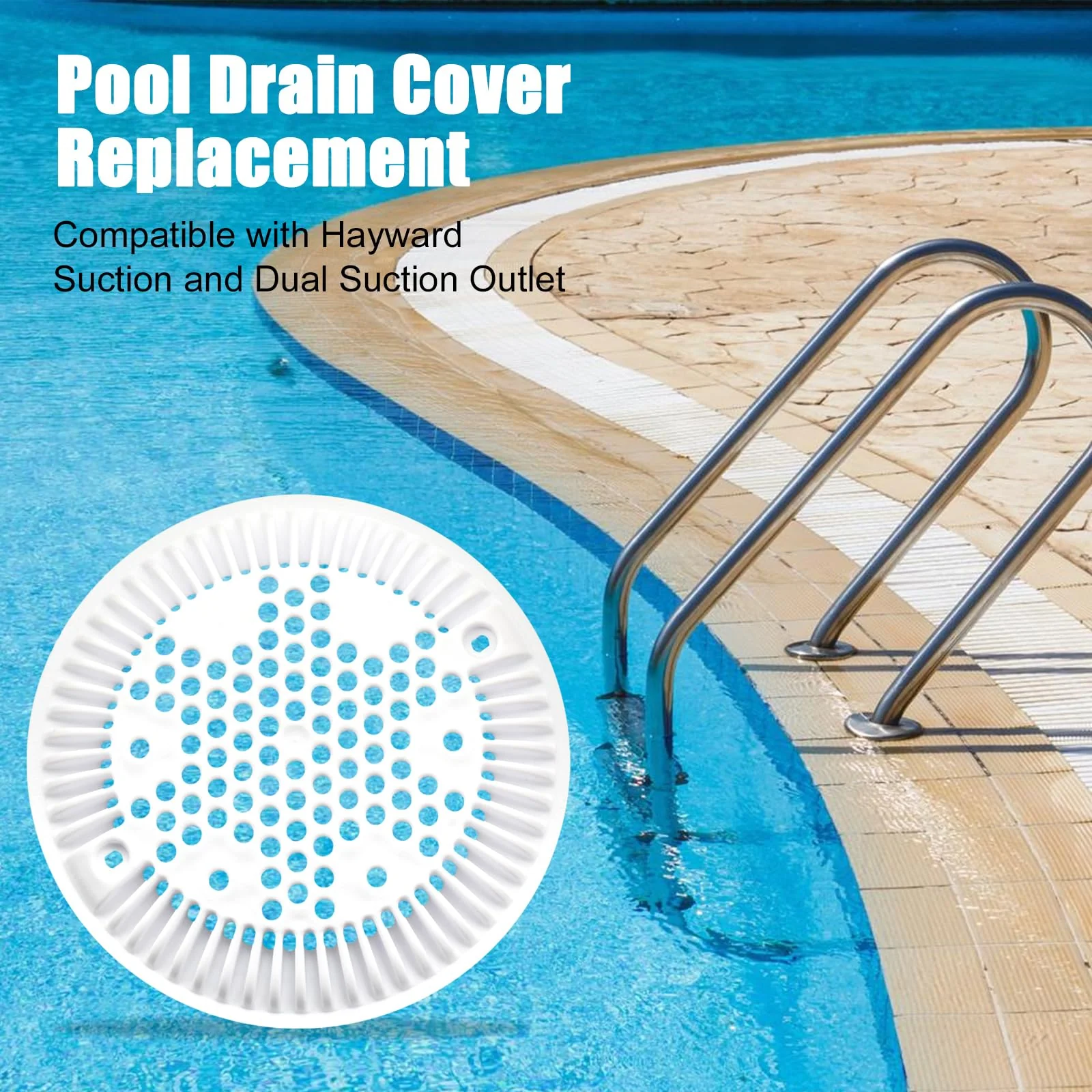 SZHY-LINK WGX1048E Pool Main Drain Cover Compatible with Hayward Suction and Dual Suction Outlet, Pool Drain Cover (1 Pack) - Image 2