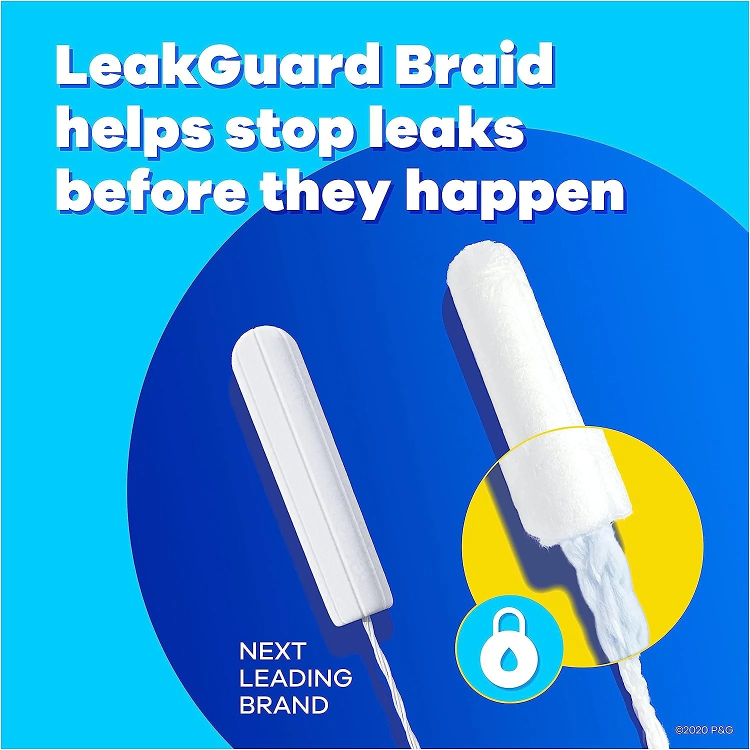 Tampax Pearl Tampons Super Plus Absorbency, with Leakguard Braid, Unscented, 50 Count (Pack of 2) - Image 3