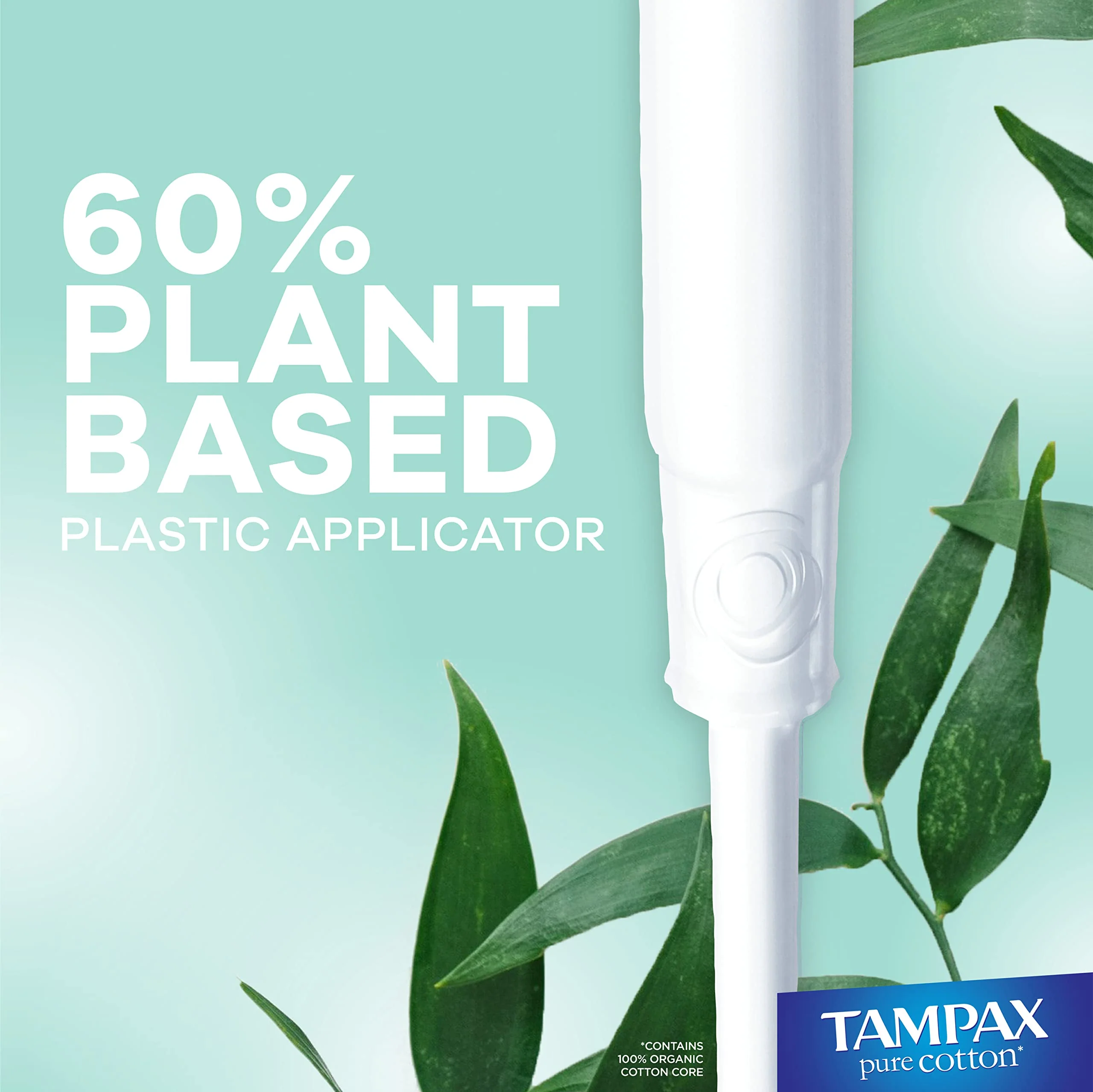 Tampax Pure Cotton Tampons, Contains 100% Organic Cotton Core, Super Absorbency, unscented, 24 Count x 3 Packs (72 Count Total) - Image 4