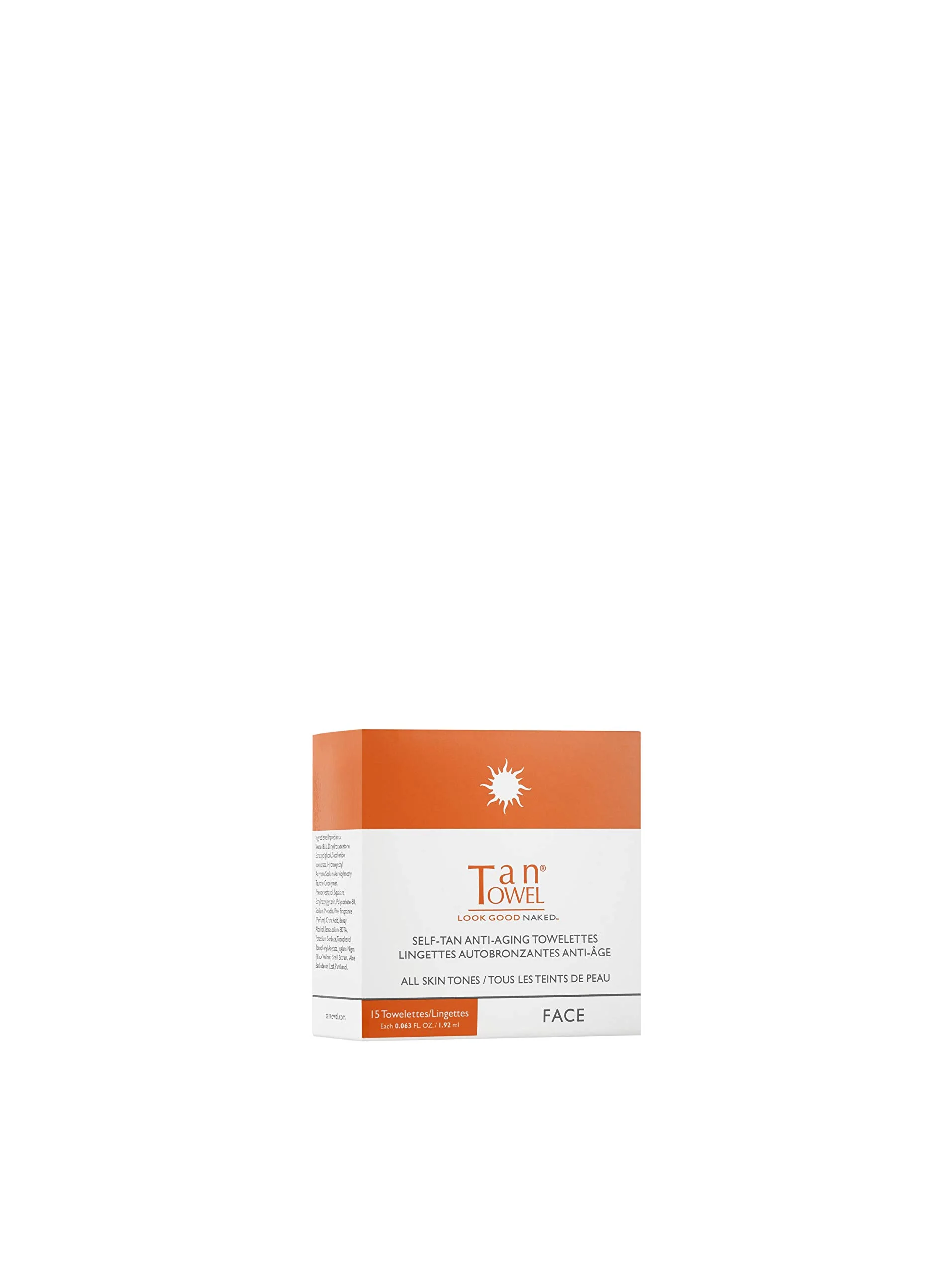 TanTowel Women's Face Tan Towelettes - 15 Pack, All, 15 Count (Pack of 1)