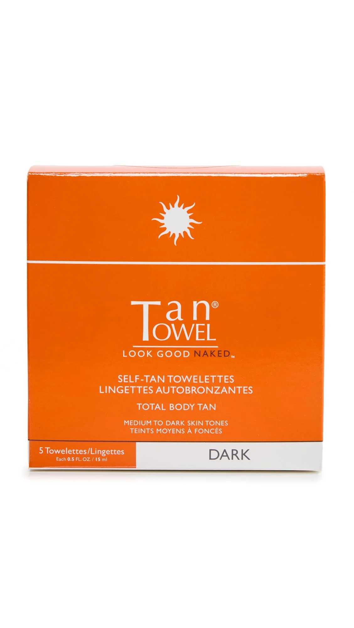 TanTowel Women's Full Body Tan Towelettes - 5 Pack, Dark, 0.5 Fl Oz (Pack of 5)
