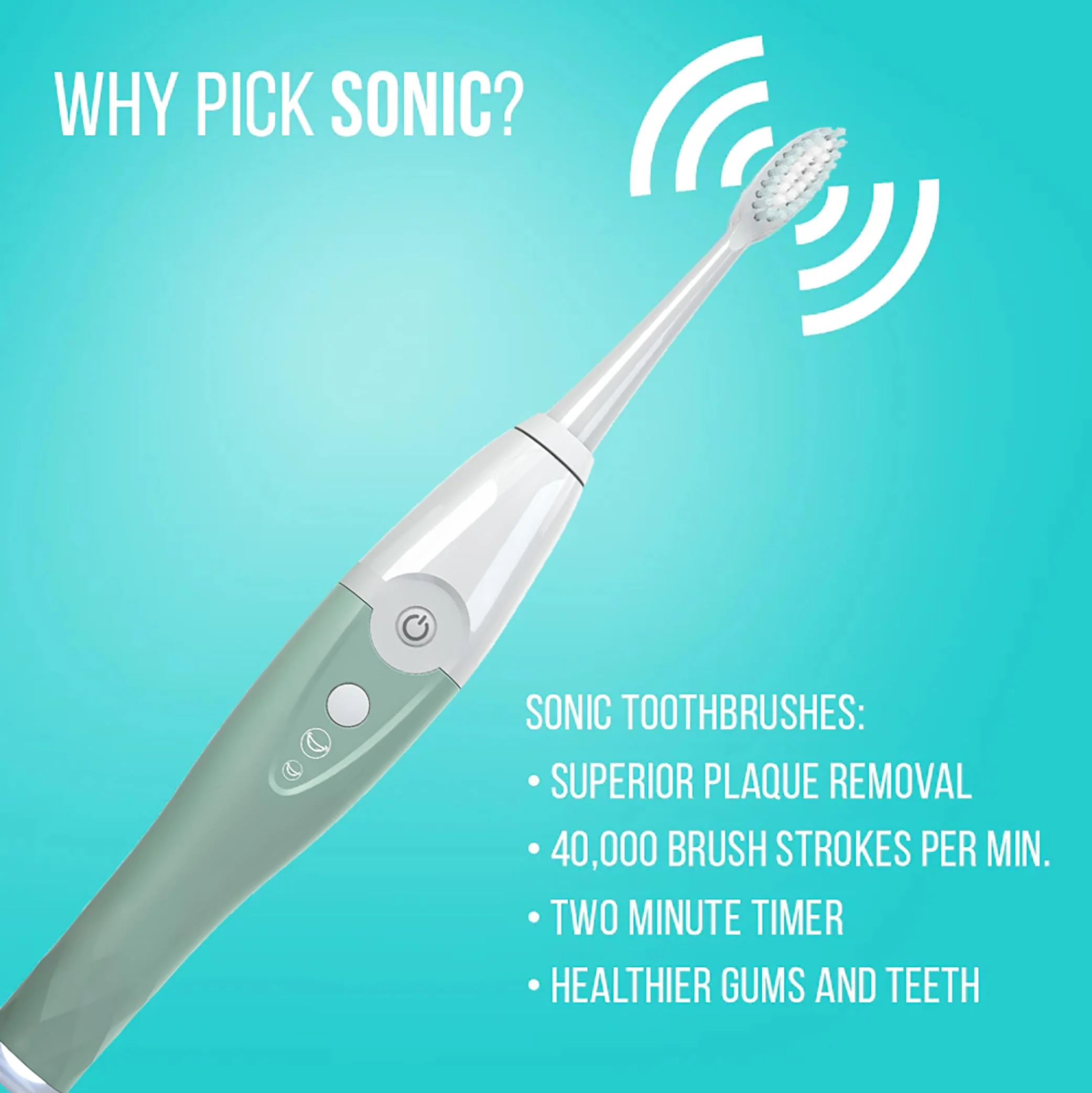 Tao Clean UV Sanitizing Sonic Toothbrush and Cleaning Station, Electric Toothbrush, Dual Speed Setting, Seaglass Green - Image 2