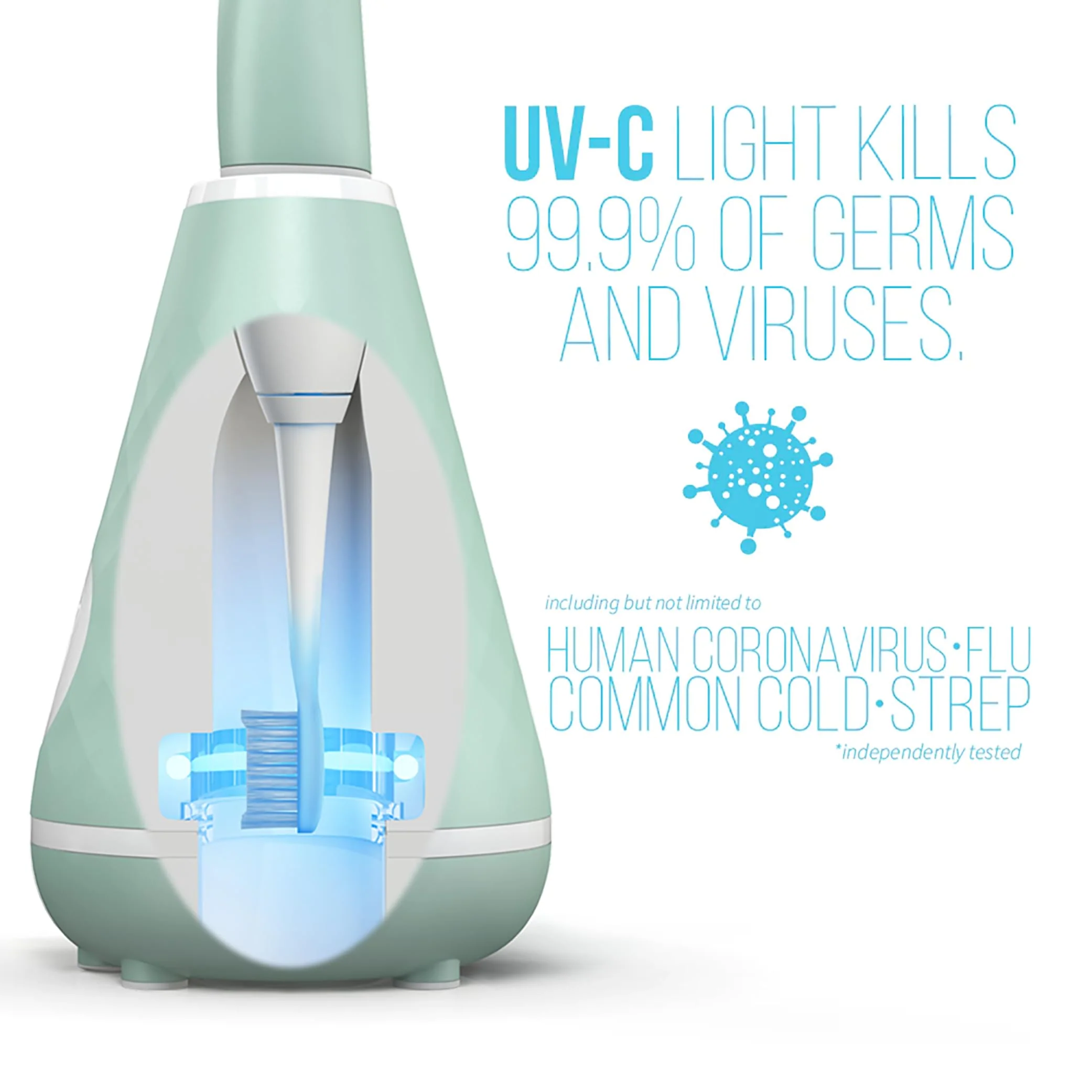 Tao Clean UV Sanitizing Sonic Toothbrush and Cleaning Station, Electric Toothbrush, Dual Speed Setting, Seaglass Green - Image 5
