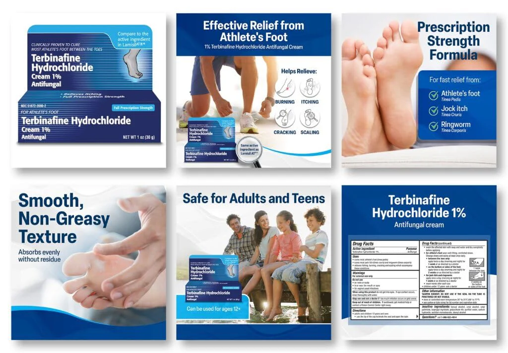 TARO Terbinafine Hydrochloride antifungal Cream 1% - Athletes Foot Cream Extra Strength, relieves itching & Burning, Cures Most Athlete's Foot, Jock Itch & Ringworm - Image 7