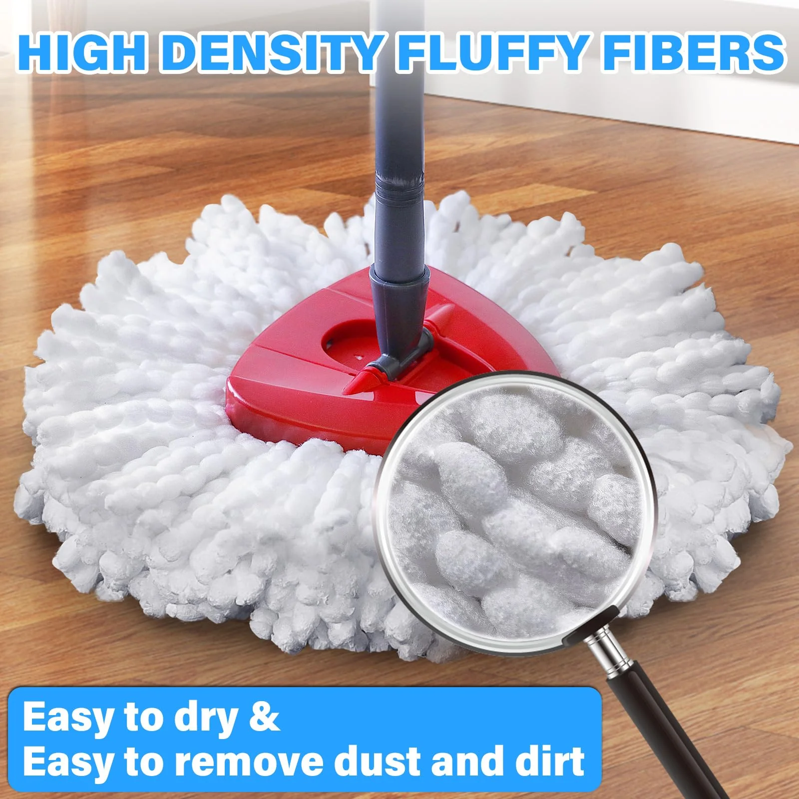 Tataanty Mop Head Replacement for O Cedar: Mop Replace Head Easy Wring Spin Mop for 1 Tank System - Heads Replacements Easy to Clean Replaceable Mop Head Machine Washable (9 Pack) - Image 4