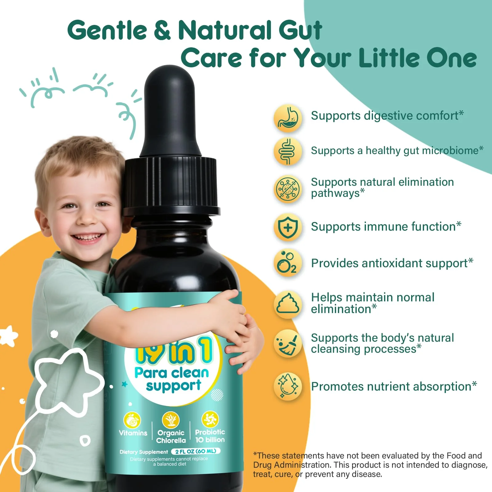 Tatavonix 19 in 1 Herbal Gut Cleanse Drops – Wormwood, Black Walnut, Chlorella 250mg, 10B Probiotics, Clove & Oregano – Liquid Detox Support for Adults & Kids, Alcohol-Free, 2oz - Image 7