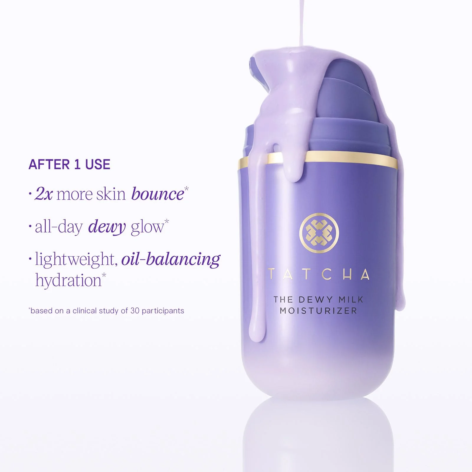 TATCHA The Dewy Milk Moisturizer, Travel-Sized | Mini Lightweight Face Cream - Oil-Balancing Hydration for Bouncy Skin & a Lasting Dewy Glow for Combo to Oily Skin | 15 ml/ 0.5 fl. oz. - Image 6