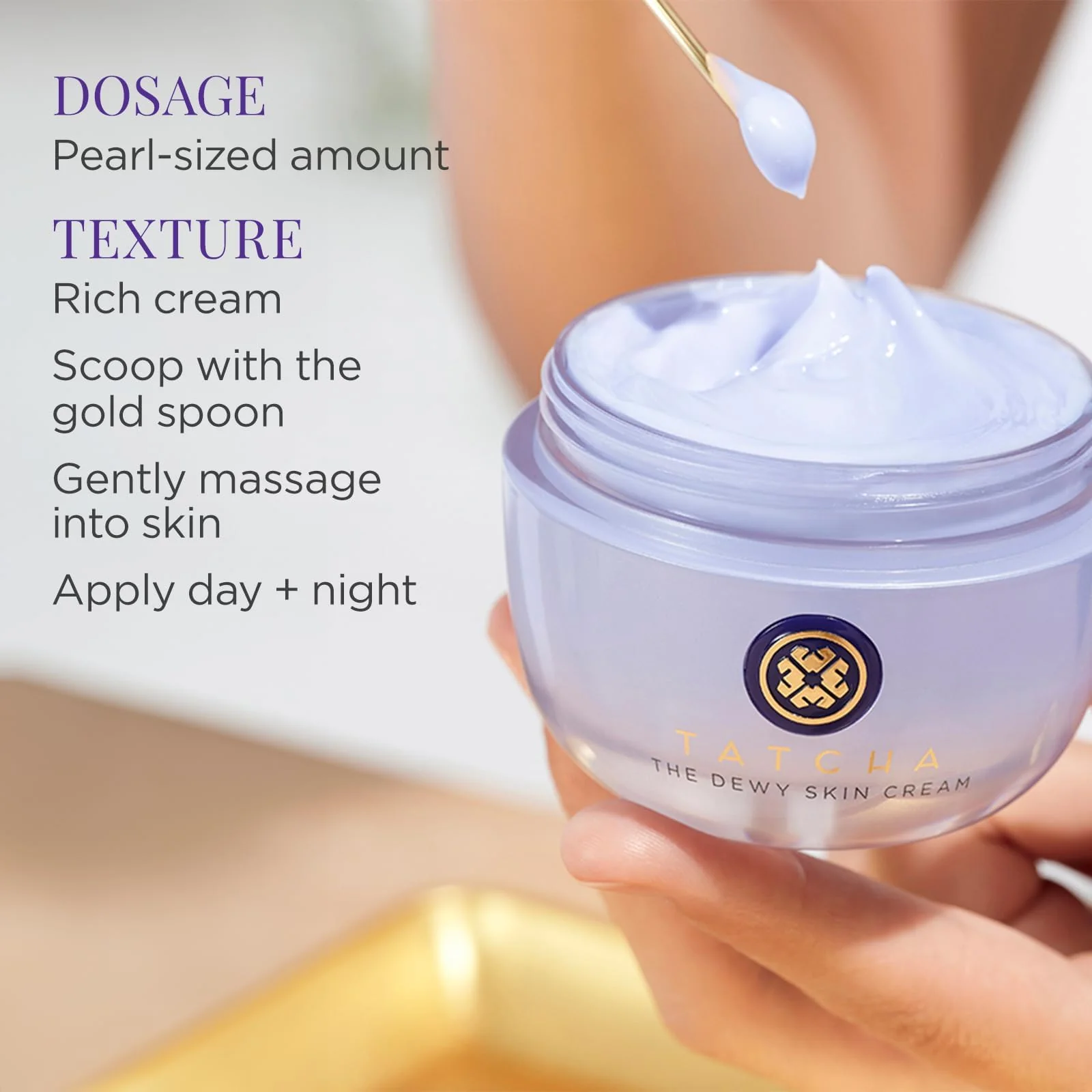 TATCHA The Dewy Skin Cream | Rich Face Cream to Hydrate, Plump and Protect Dry and Combo Skin | 10 ml / 0.34 oz - Image 4