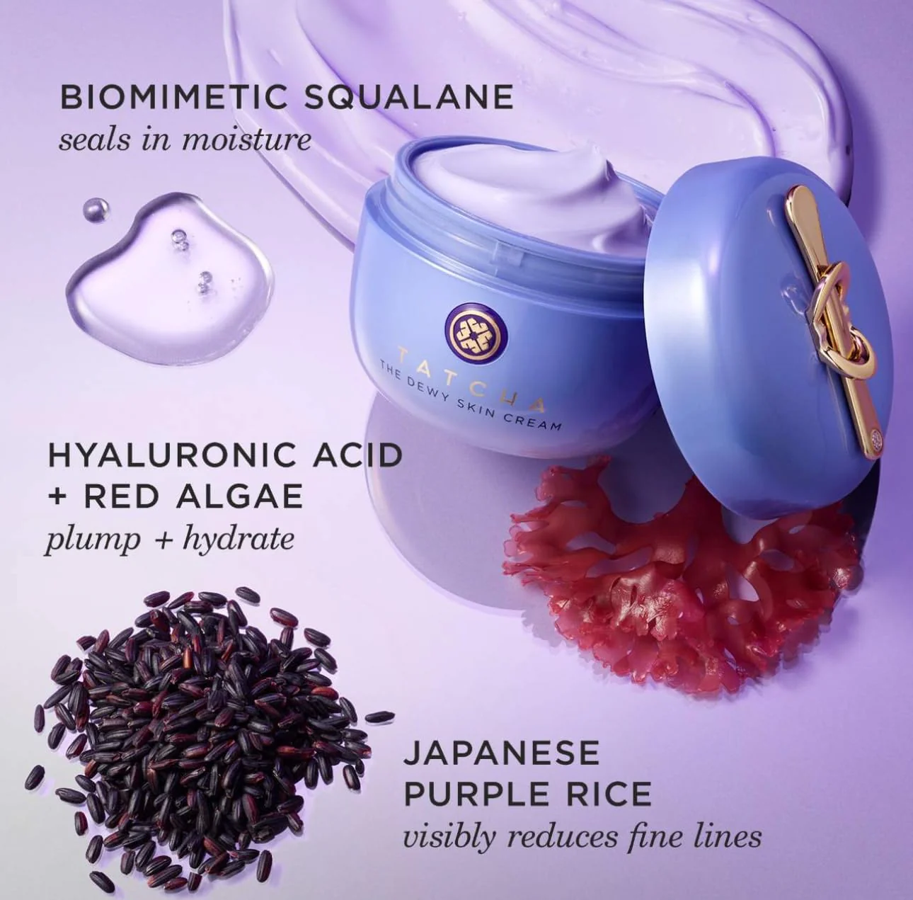 TATCHA The Dewy Skin Cream | Rich Face Cream to Hydrate, Plump and Protect Dry and Combo Skin | 10 ml / 0.34 oz - Image 6