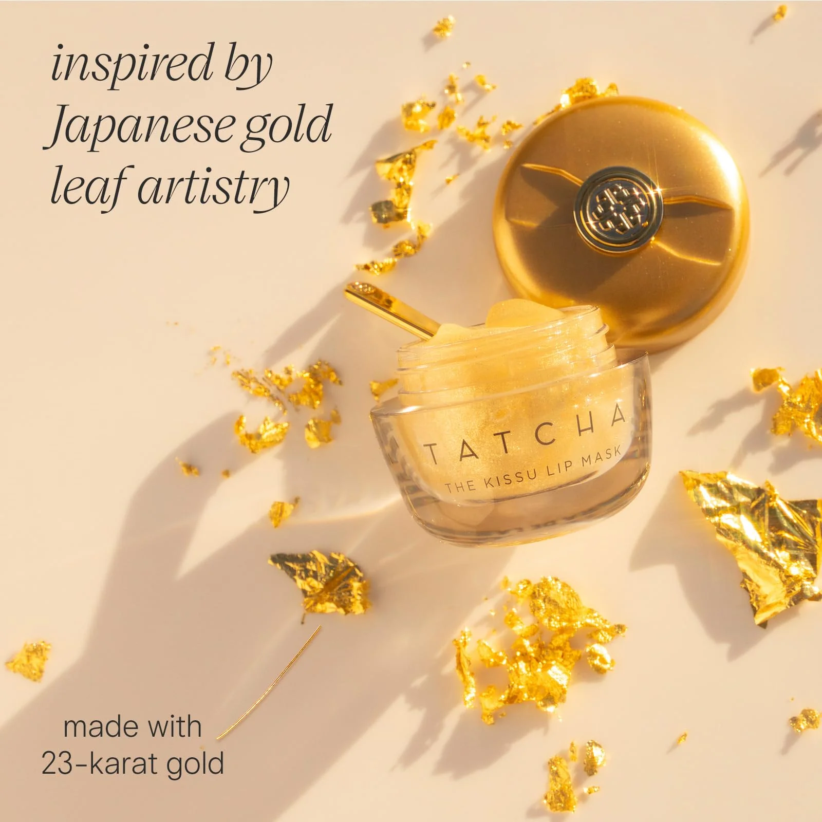 TATCHA The Kissu Gold Leaf Lip Mask | Limited-Edition Restorative Shimmery Lip Mask - Visibly Plumps and Softens for Lush Lips - Image 4