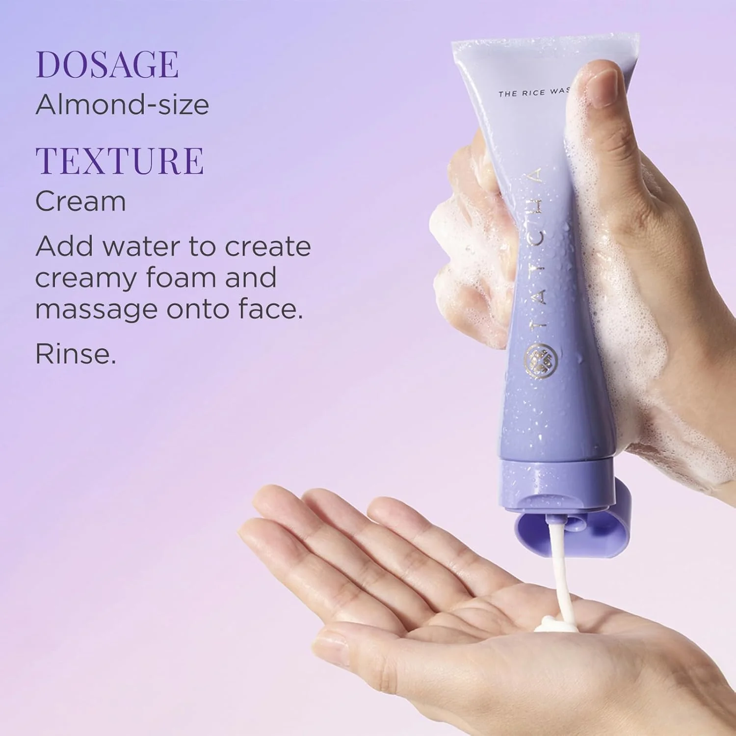 TATCHA The Rice Wash, Jumbo | Soft Cream Facial Cleanser - Wash Away Buildup Without Stripping Skin For A Soft, Luminous Complexion | 240 ml / 8.1 fl. oz. - Image 6