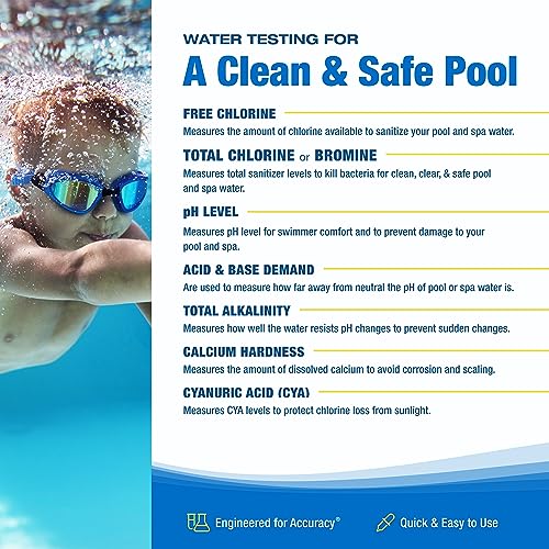 Taylor K2005 High Range Swimming Pool Total and Free Chlorine Bromine Alkalinity Calcium Hardness Base and Acid Demand pH DP Test Kit - Image 6