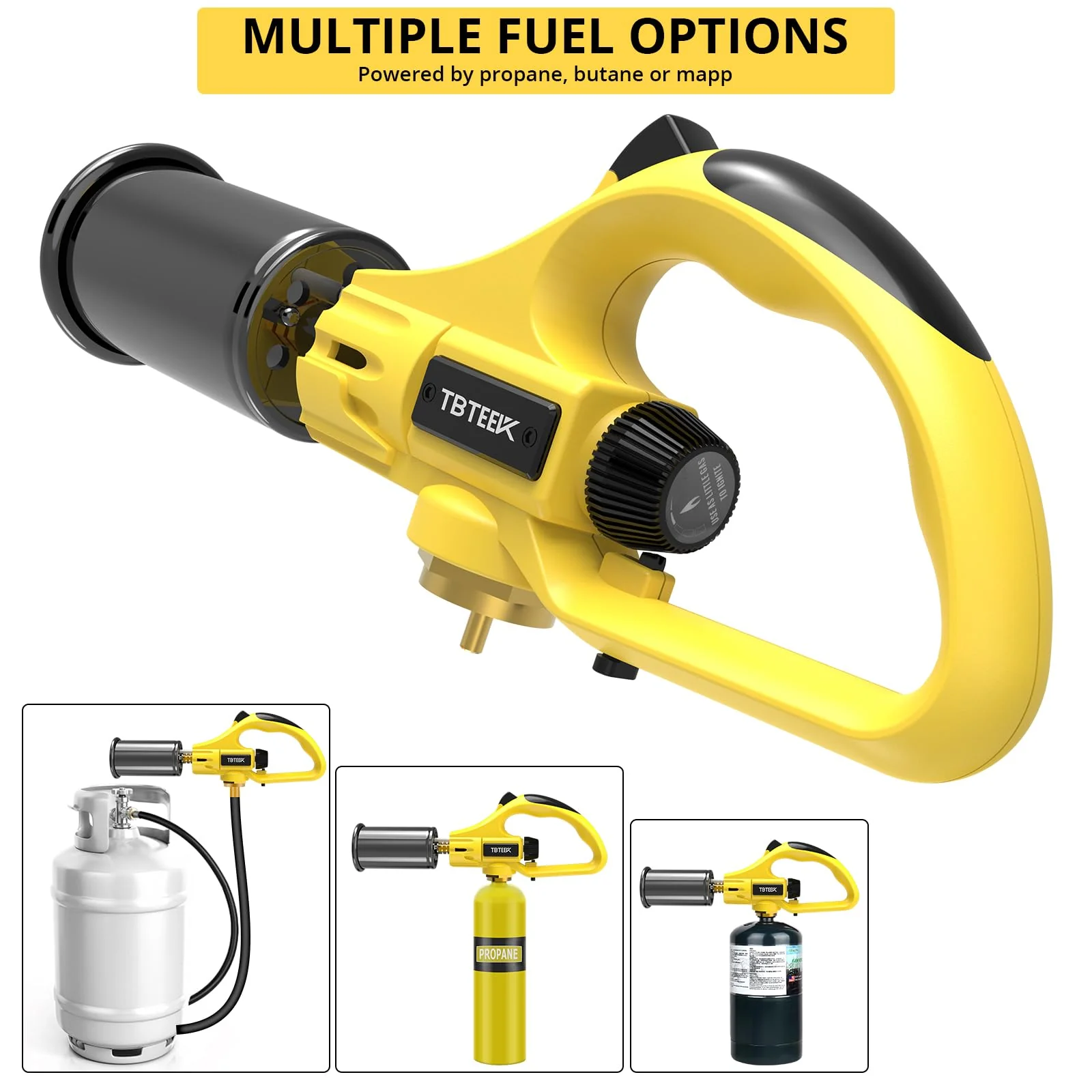 TBTEEK Powerful Propane Torch Head, Sous Vide Grill Cooking Torch With Adjustable Flame, Safety Lock Charcoal Torch Lighter for BBQ, Searing Steak, Creme Brulee, Campfire (Tank Not Included) - Image 4