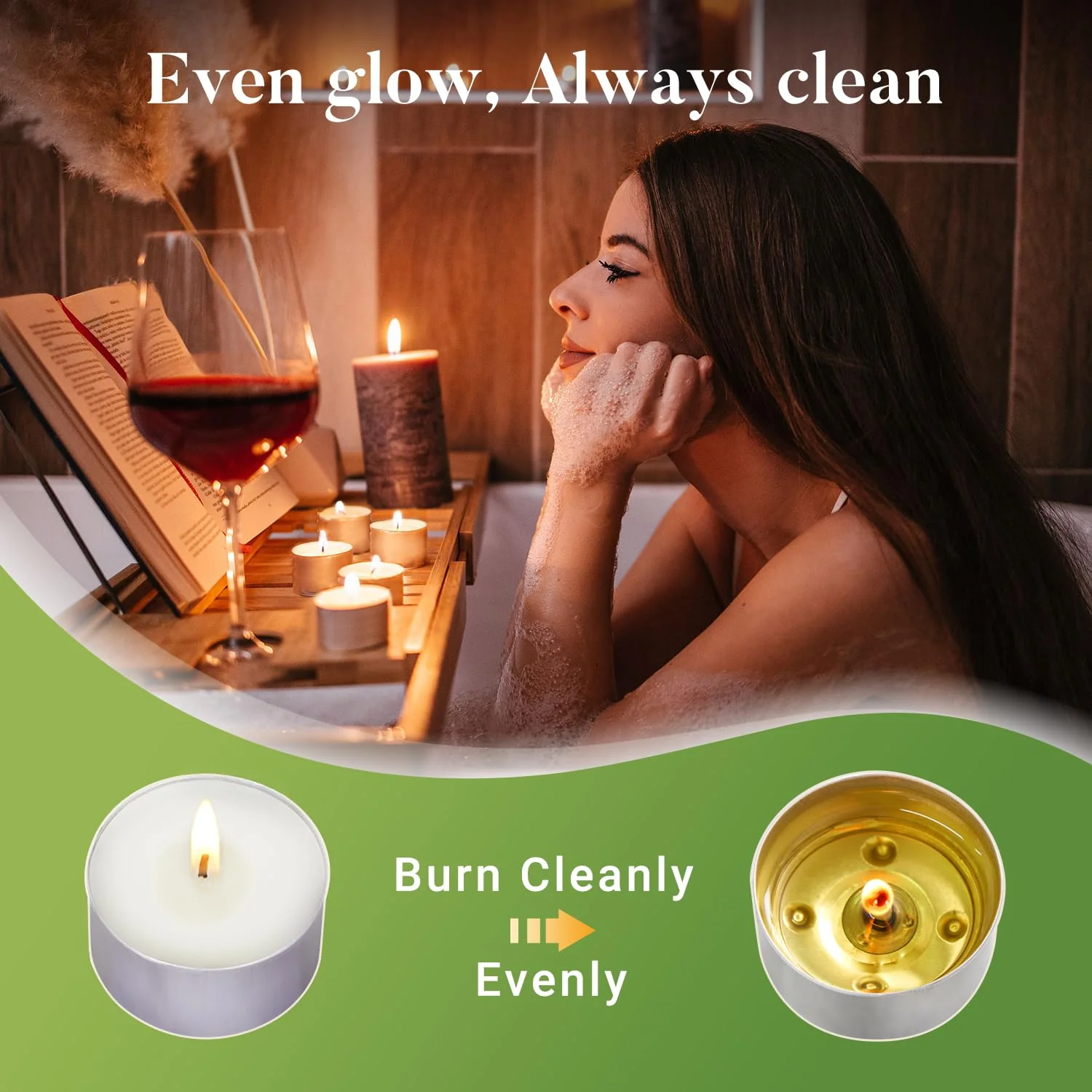 Tea Candles 100 Pack - 8 Hour Burn Time,Unscented Tea Lights Candles for Shabbat, Weddings, Christmas Lights, Home Decor - Image 7