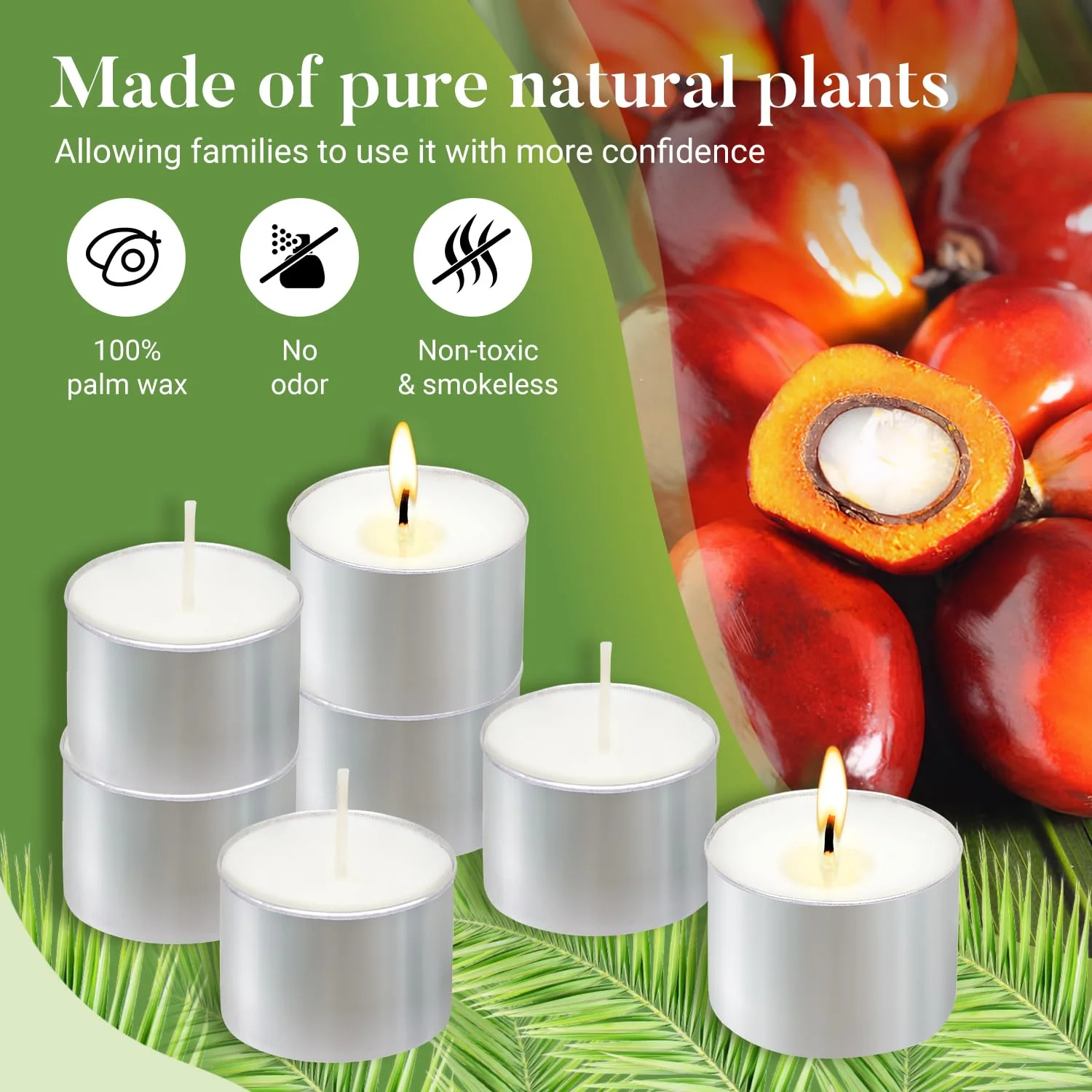 Tea Candles 100 Pack - 8 Hour Burn Time,Unscented Tea Lights Candles for Shabbat, Weddings, Christmas Lights, Home Decor - Image 8