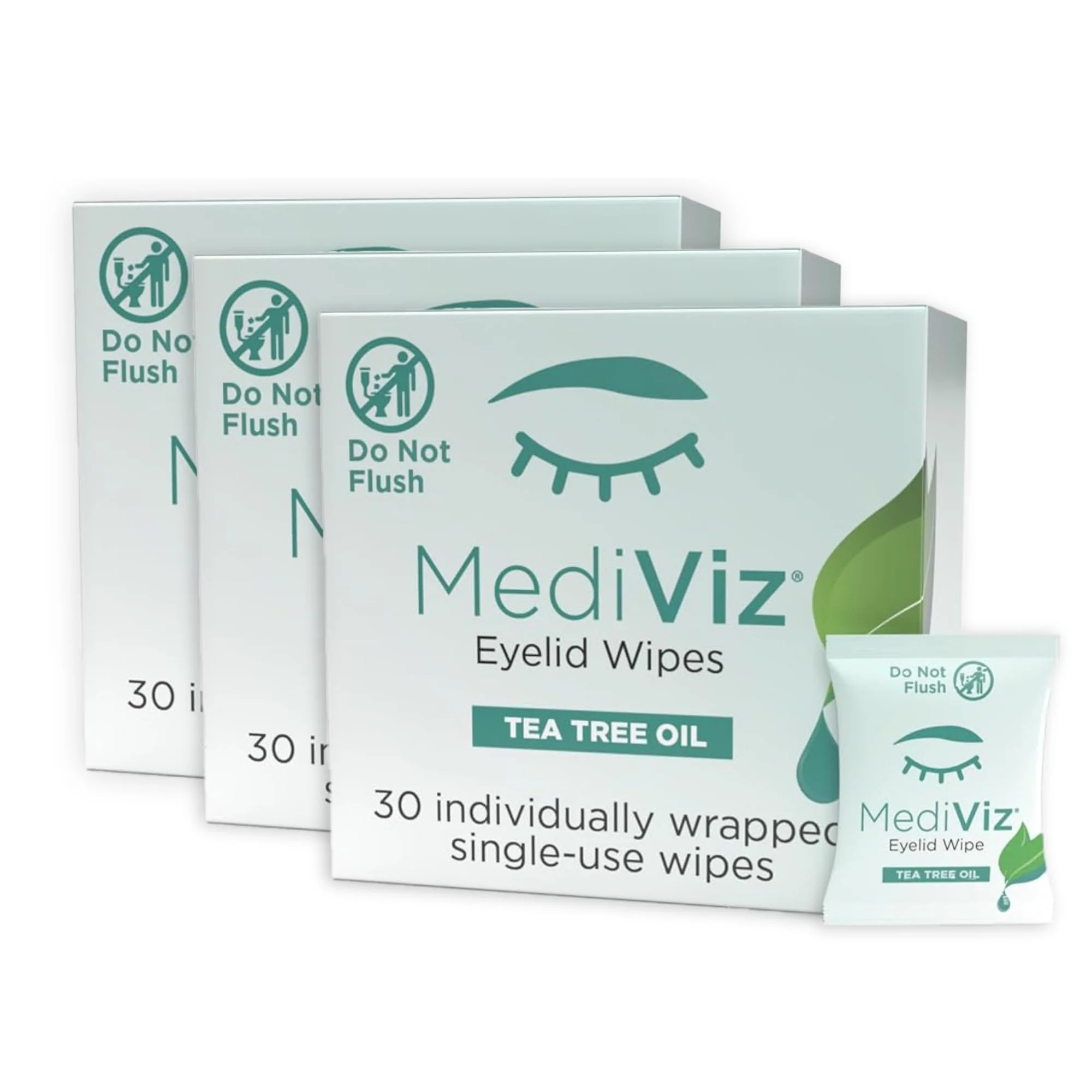 Tea Tree Eyelid Cleanser Wipes - 90 Single-Use Towelettes - Eyelash and Eyelid Wipes for Soothing Dry Eye Irritation, Demodex Removal and More - Image 2