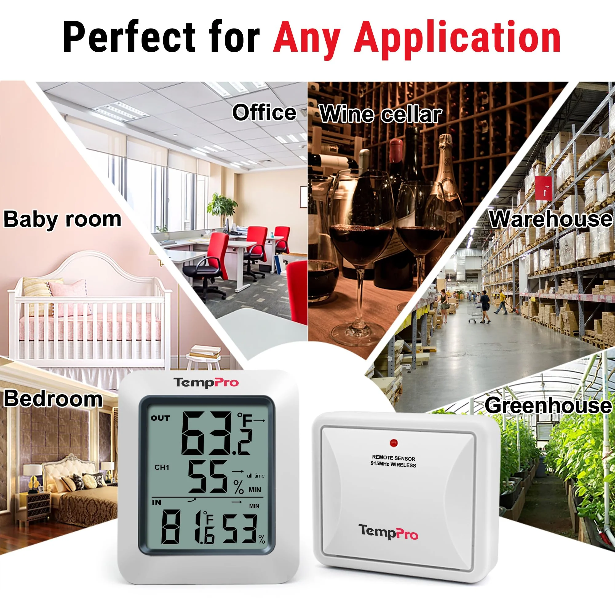 TempPro TP60 Digital Hygrometer Outdoor Thermometer Wireless Temperature and Humidity Gauge Monitor Room Thermometer with 500ft/150m Range Humidity Meter Temperature Indicators (Previously ThermoPro) - Image 8