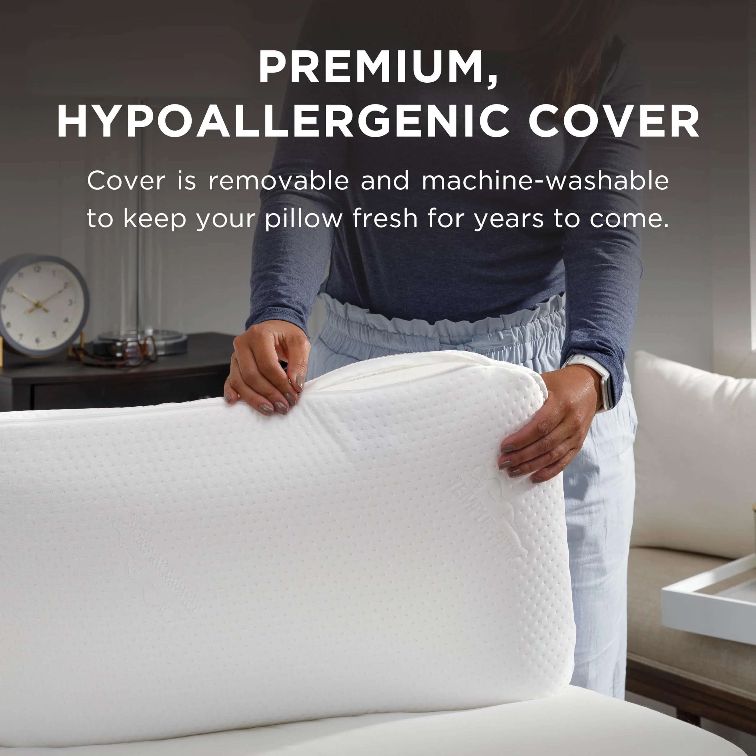 Tempur-Pedic Memory Foam Symphony Pillow Luxury Soft Feel, Standard, White - Image 15