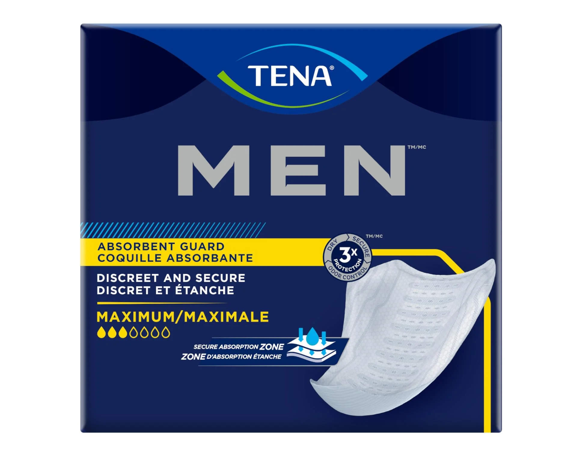 Tena Men Maximum Male Incontinent Pad Cup Shape 8" L 50600, Maximum, 120 Ct - Image 2