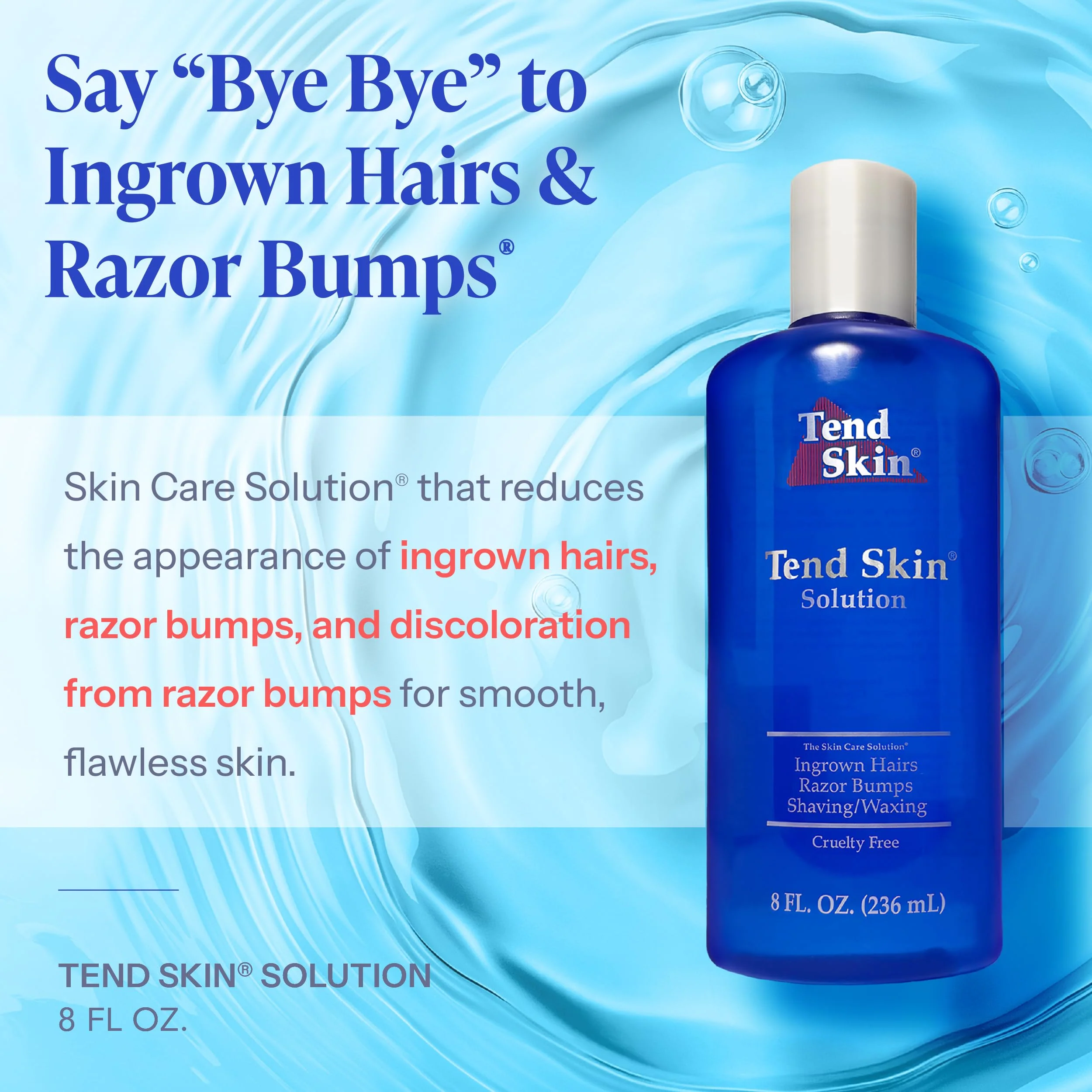 Tend Skin Solution for Unsightly Razor Bumps, Ingrown Hair and Razor Burns, Post Shaving and Waxing Toner for Men and Women, Made in USA, 8 Oz - Image 8