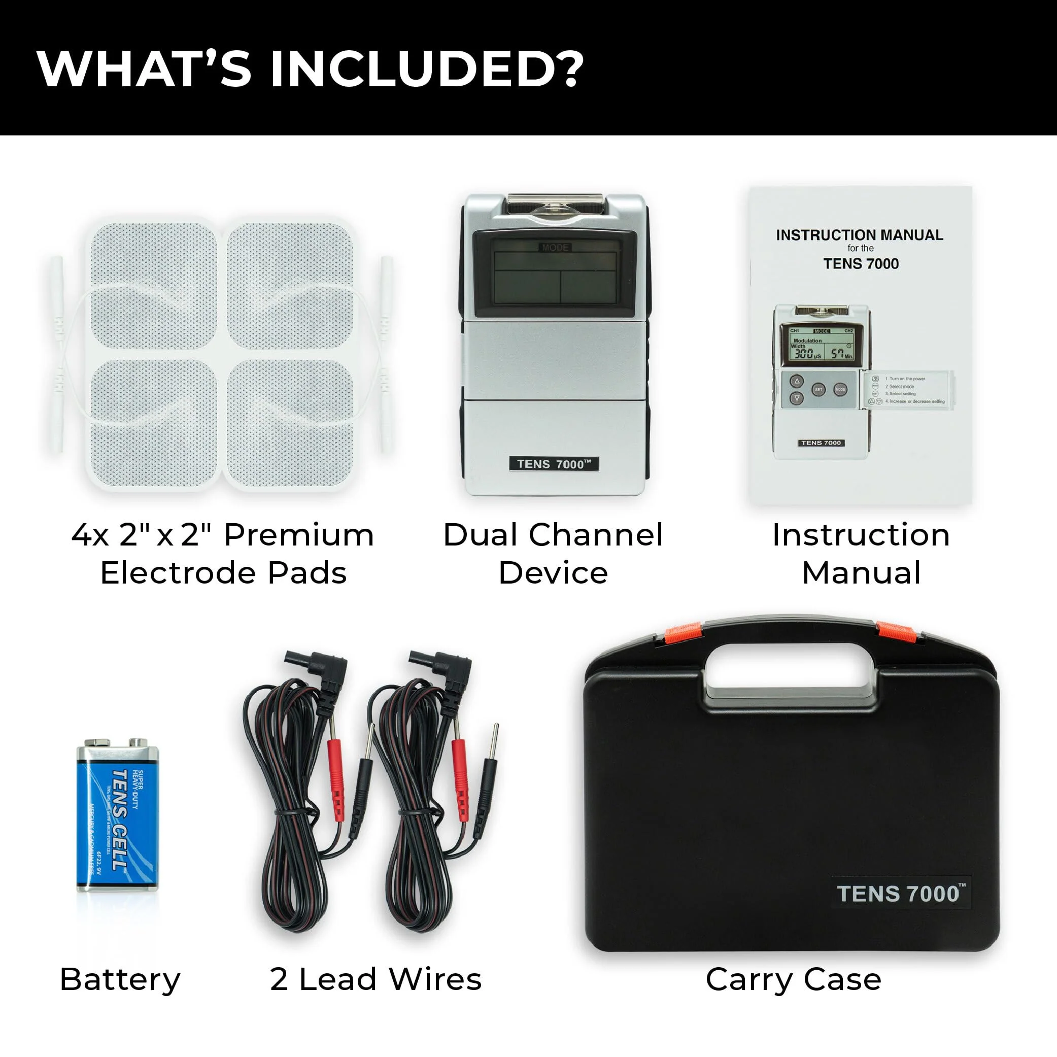 TENS 7000 Digital TENS Unit with Accessories - Muscle Stimulator Machine for Back Pain Relief, Sciatica, Neck, Nerve, Shoulder, Hip, Elbow, Muscle Pain Relief - Image 5