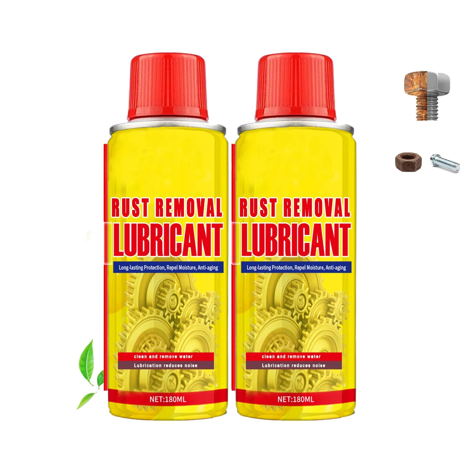 TERFISE 6.1oz Anti-Rust Lubricant Spray & Rust Remover for Metal, Multi-Purpose Penetrating Oil, Fast-Acting Lubricant Rust Dissolver for Vehicles, Tools, Chains, Bolts & Hinges (2 pcs)