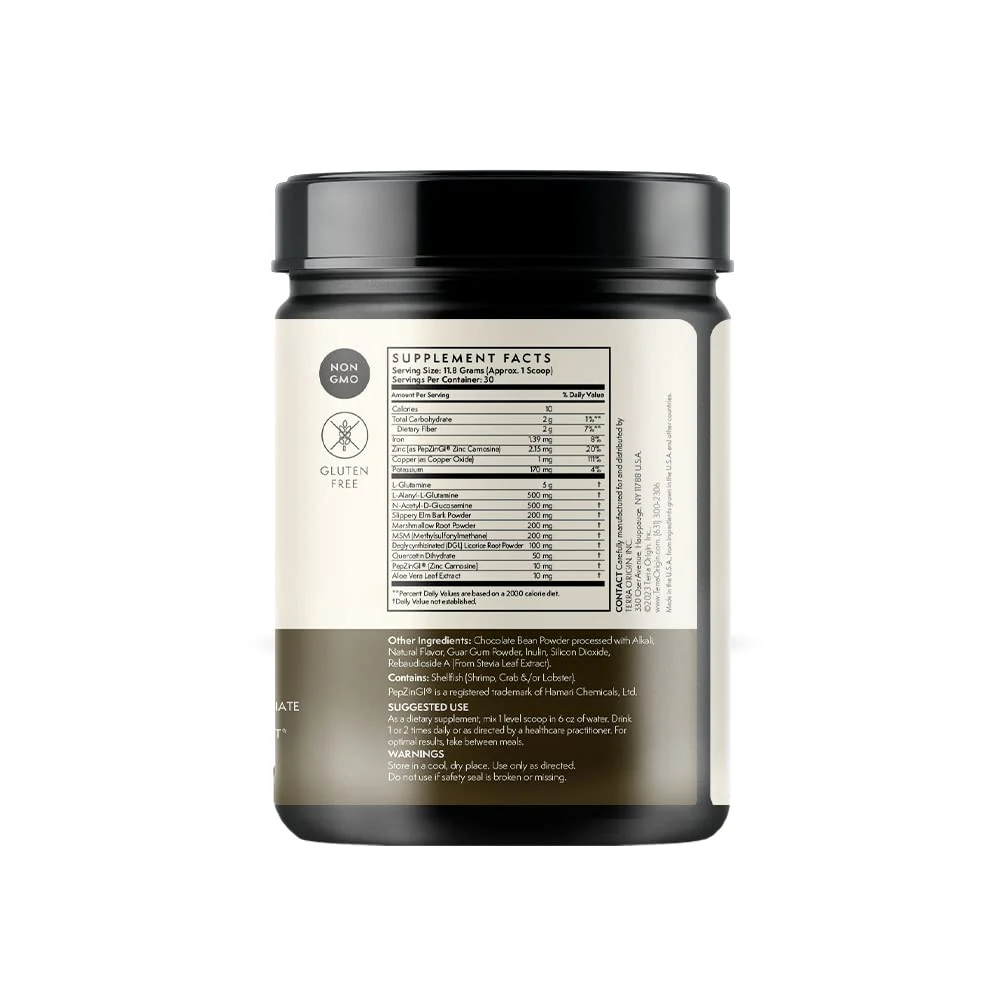TERRA ORIGIN Healthy Gut Chocolate | 30-Servings with L-Glutamine, Zinc, Glucosamine, Slippery Elm Bark, Marshmallow Root and More! - Image 4