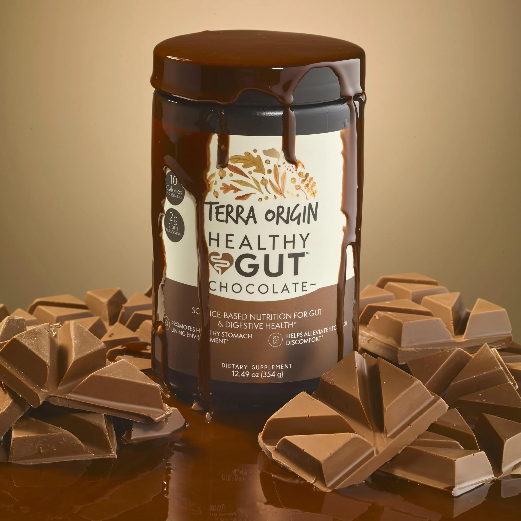 TERRA ORIGIN Healthy Gut Chocolate | 30-Servings with L-Glutamine, Zinc, Glucosamine, Slippery Elm Bark, Marshmallow Root and More! - Image 8