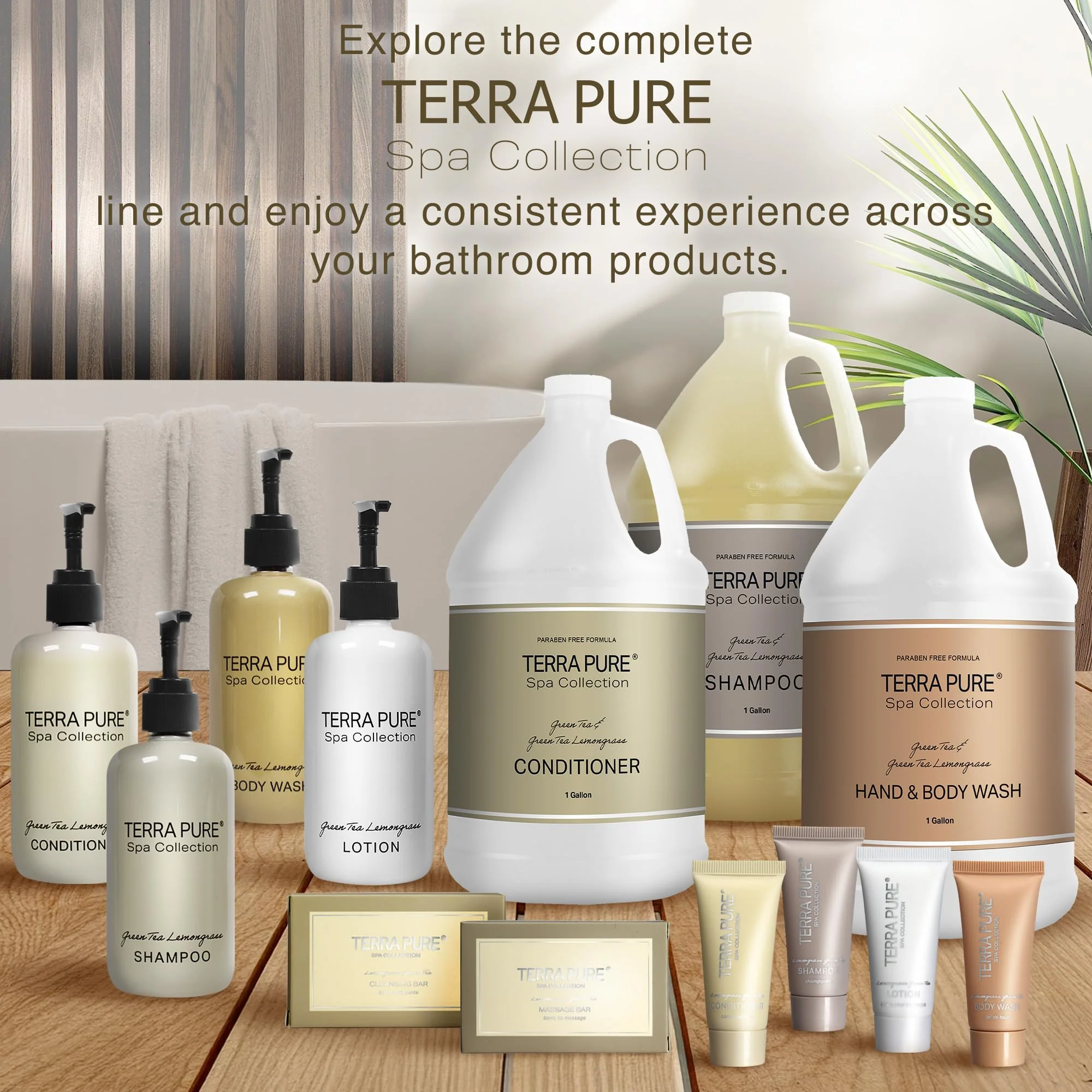 Terra Pure Spa Collection 1 Liter Body Wash Refill Bag For Soap Dispensers | Bulk Toiletries for Vacation Rentals, and Home Bathroom Showers | Green Tea Lemongrass | Single - Image 5