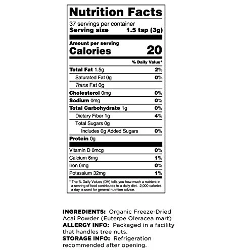 Terrasoul Superfoods Organic Acai Berry Powder, 4 Oz, Freeze-Dried for Freshness, Omega Fats Boost for Smoothie Bowls, and Antioxidant-Packed Superfoods Recipes - Image 3