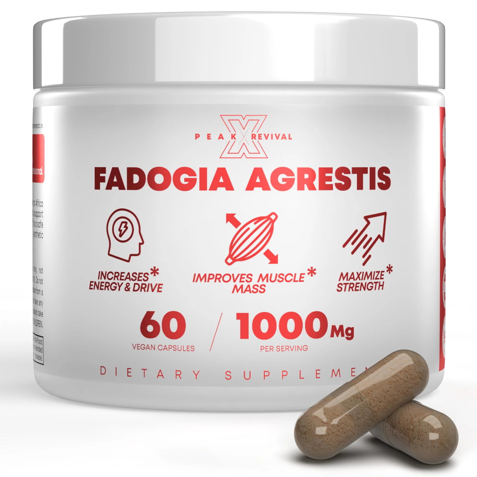 Testosterone Booster for Men with Fadogia Agrestis 1000mg Per Serving - Improve Natural Testosterone production, Increase Energy and Muscle Growth - Workout Supplement USA Made (60 Capsules)
