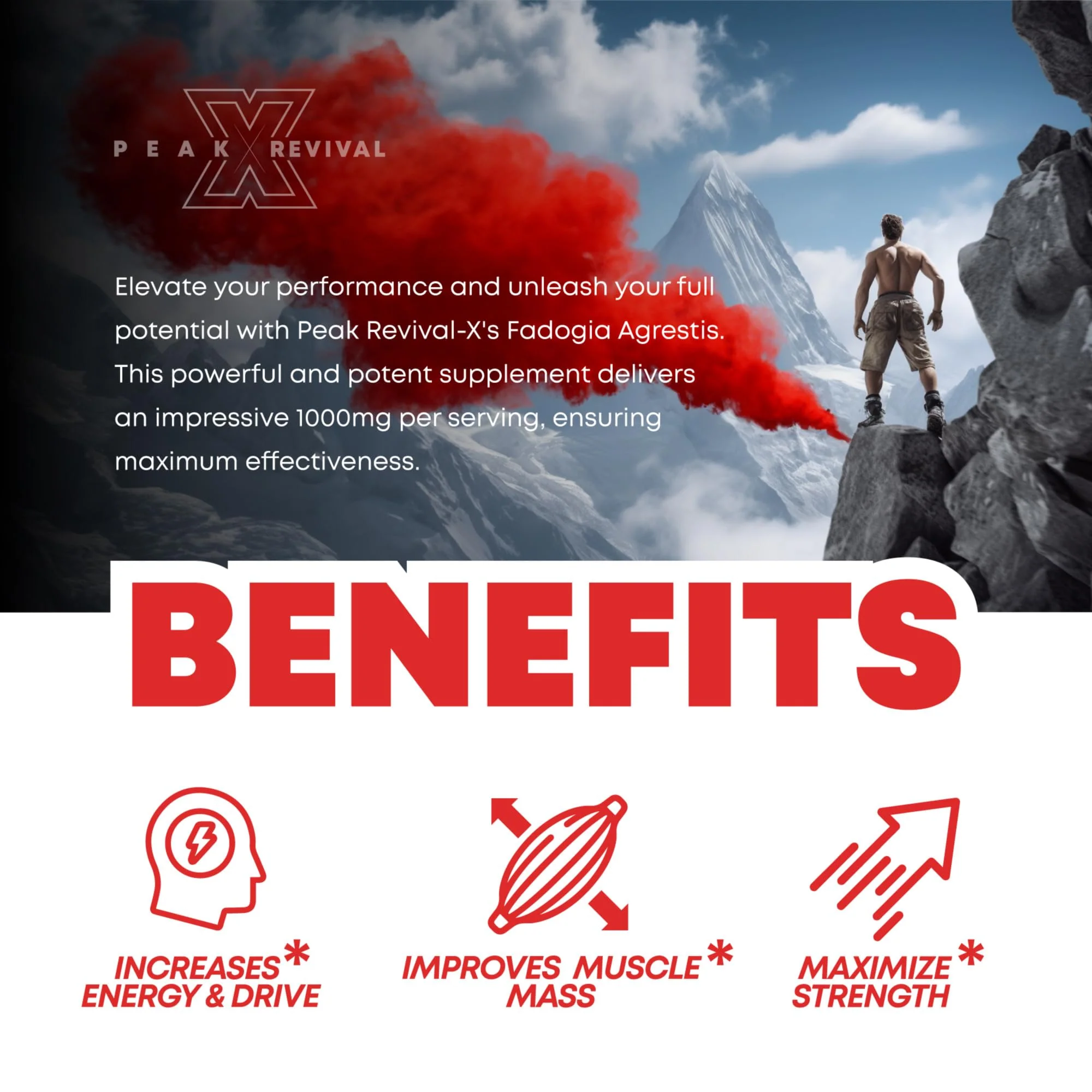Testosterone Booster for Men with Fadogia Agrestis 1000mg Per Serving - Improve Natural Testosterone production, Increase Energy and Muscle Growth - Workout Supplement USA Made (60 Capsules) - Image 3
