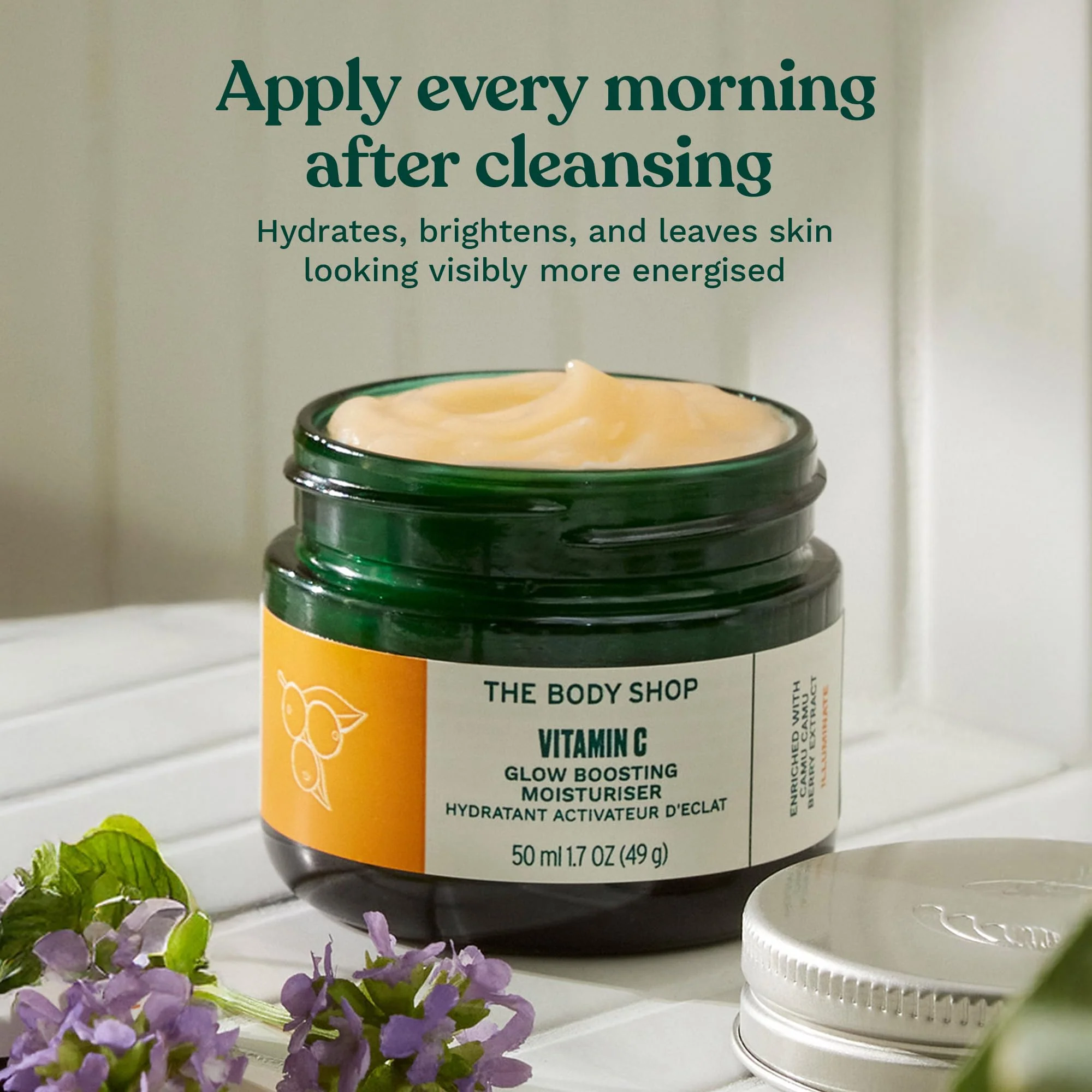 The Body Shop Glow Boost Moisturizer – Soothes and Smooths for Skin that Glows – Vegan – 50ml - Image 2