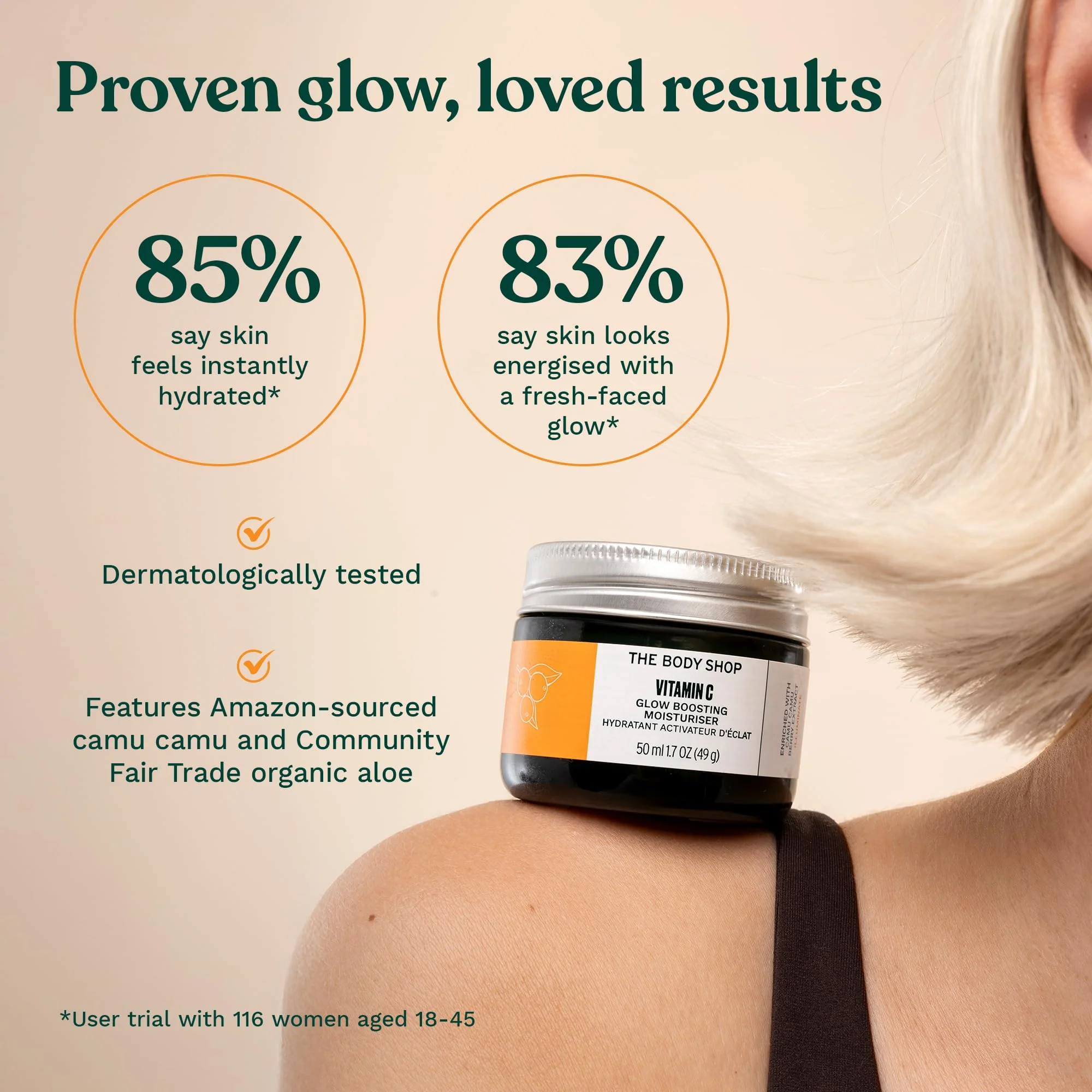 The Body Shop Glow Boost Moisturizer – Soothes and Smooths for Skin that Glows – Vegan – 50ml - Image 3