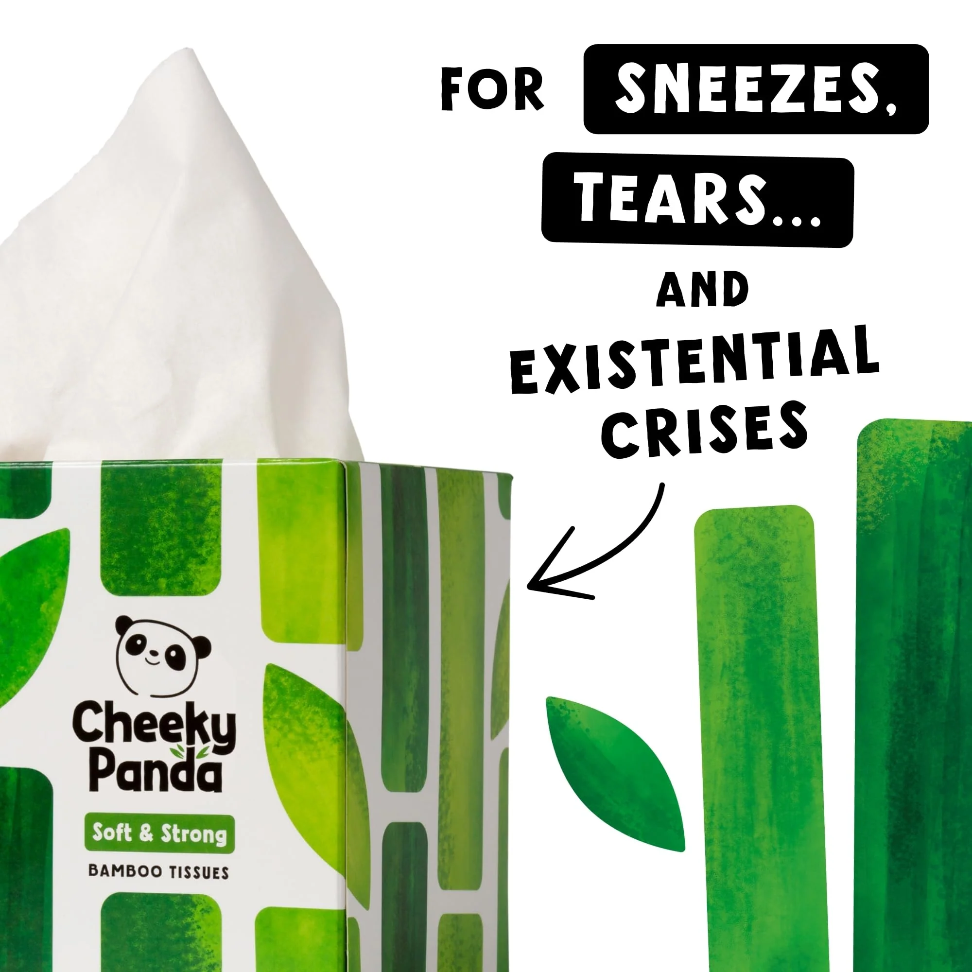 The Cheeky Panda Bamboo Facial Tissues Boxes | 12 x Tissue Boxes | Soft 3 Ply Bamboo Tissue Paper Bulk | Sustainable Tissues Cube Box - Image 5