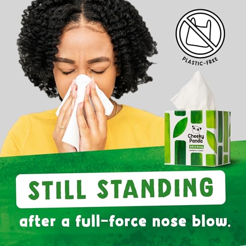 The Cheeky Panda Bamboo Facial Tissues Boxes | 12 x Tissue Boxes | Soft 3 Ply Bamboo Tissue Paper Bulk | Sustainable Tissues Cube Box - Image 8