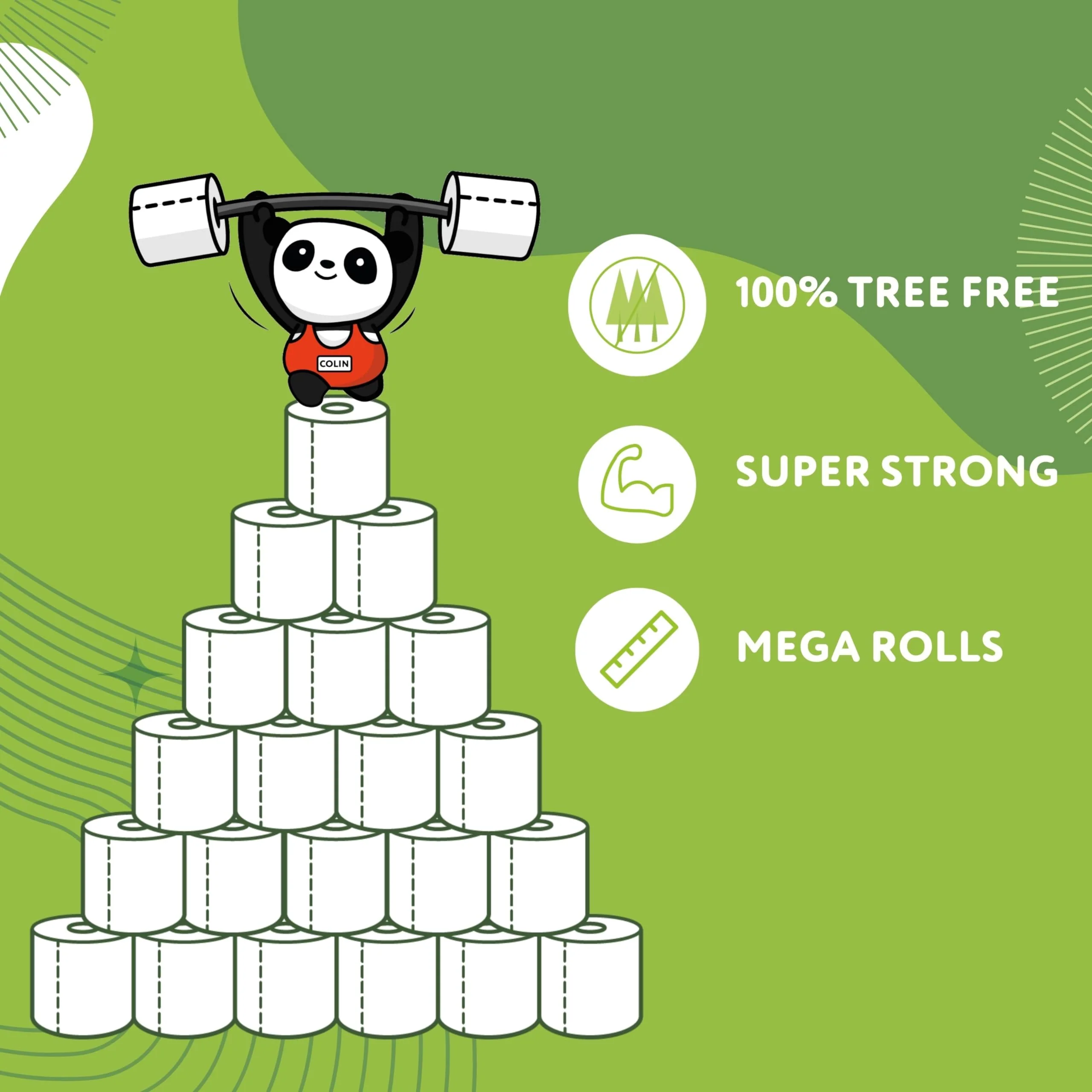 The Cheeky Panda Bamboo Toilet Paper Bulk | 12 Family Sized Rolls with 360 Soft Sheets Each (4320 Sheets) | Super Strong 3 Ply Biodegradable Toilet Paper - Image 6