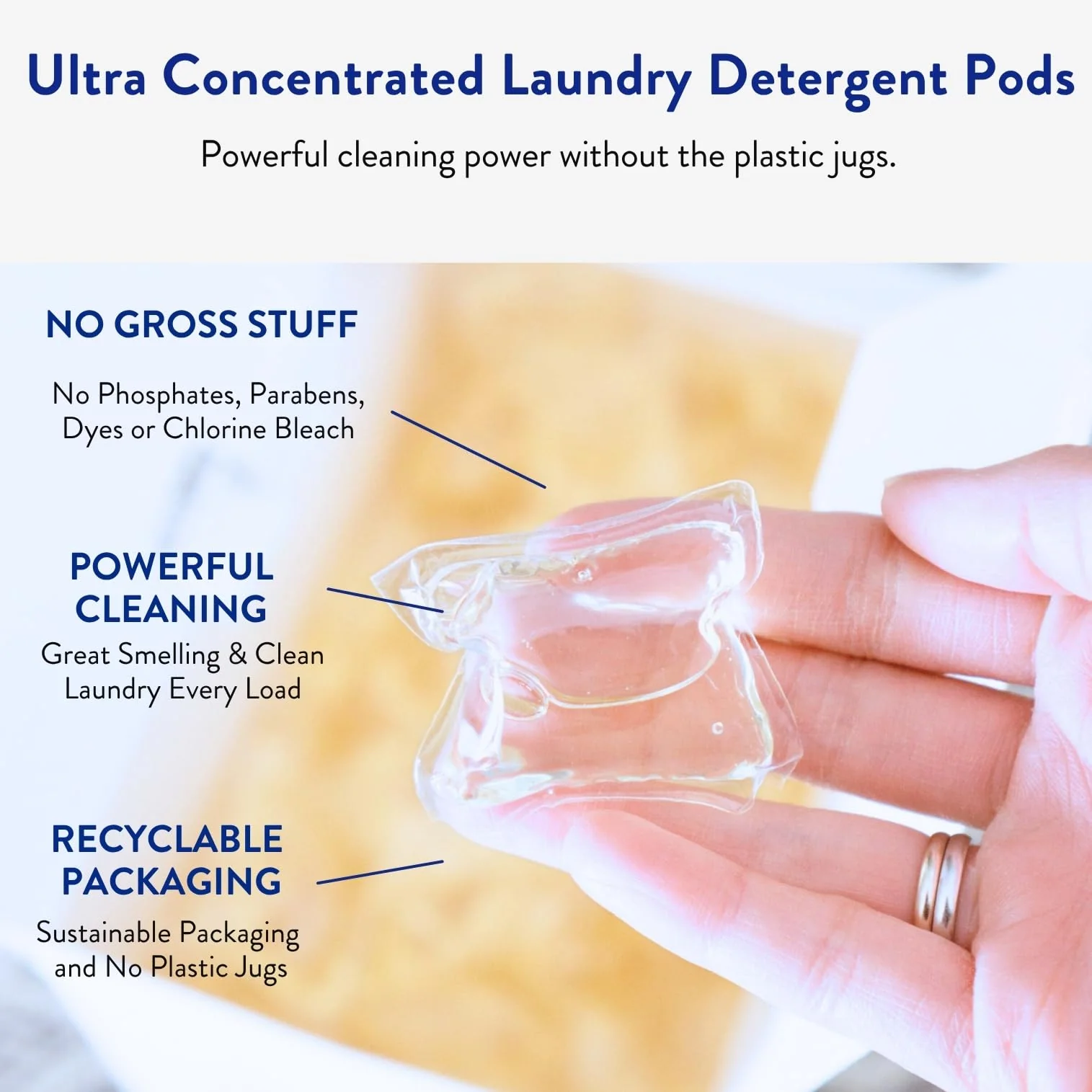 The Clean People Laundry Detergent Pods - Hypoallergenic Laundry Pods - Ultra Concentrated, Recyclable Packaging, Stain Fighting - Sweet Petals, 32 Pack - Image 5