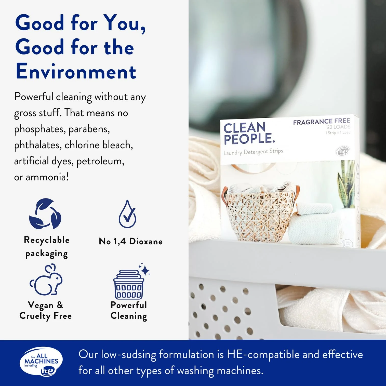 The Clean People Laundry Detergent Sheets - Laundry Soap - Ultra Concentrated, Recyclable Packaging, Stain Fighting - Peppermint, 192 Pack - Image 3