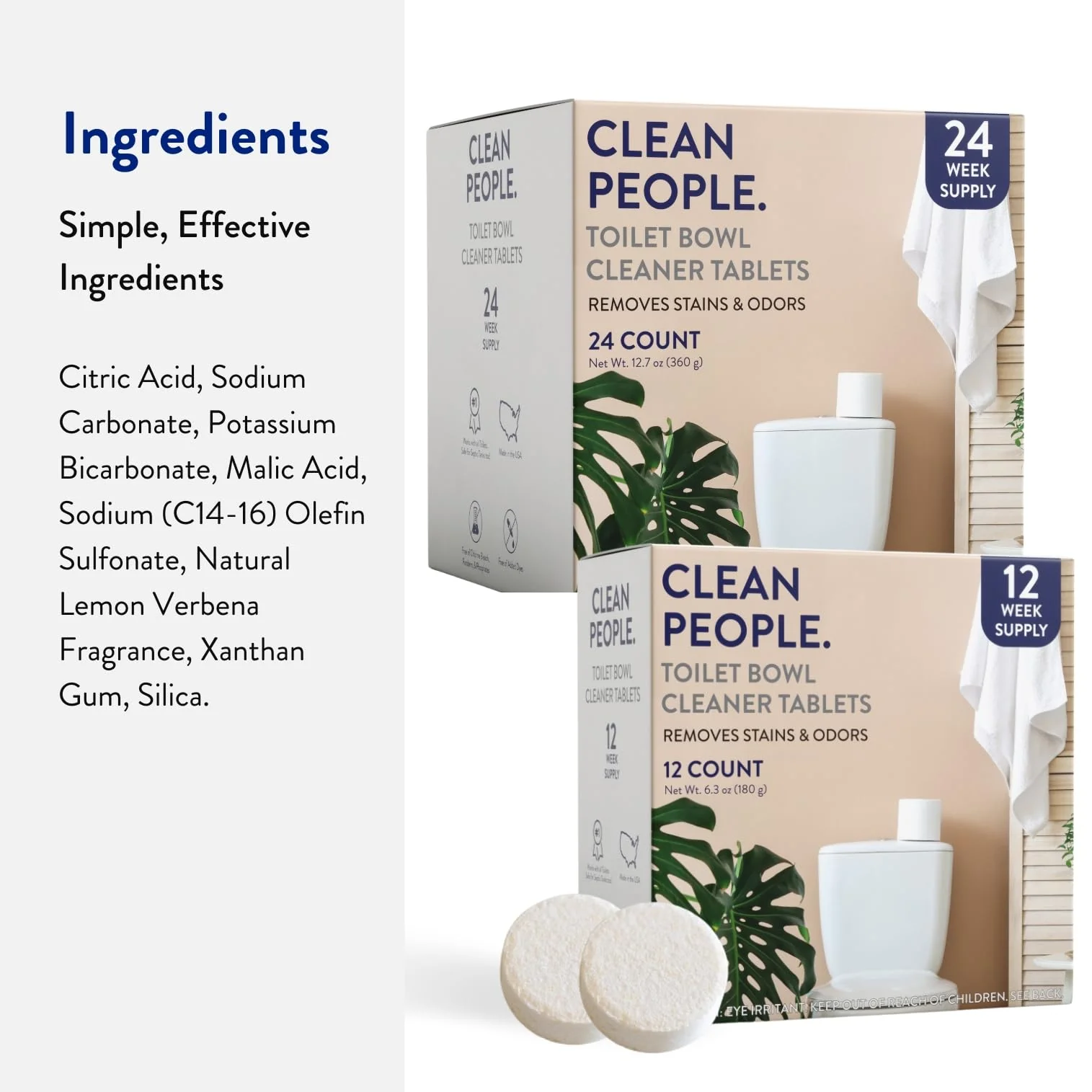 THE CLEAN PEOPLE Toilet Bowl Cleaner | Eco Friendly Toilet Bowl Cleaner Tablets for Removing Hard Water Stains, Rust, and Limescale Buildup (24 Count) - Image 3