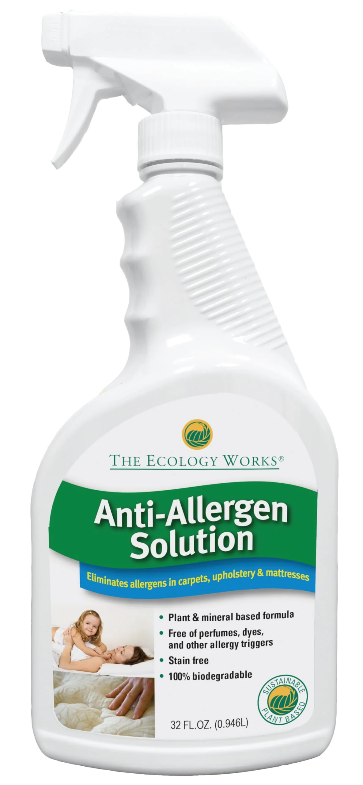 The Ecology Works- Plant-Based Dog & Cat Allergy Spray, Dander Remover & Dust Mite Waste Reducer for Relief from Allergies - Cleans Home, Bedding & Furniture Naturally, Fragrance-Free - Image 2
