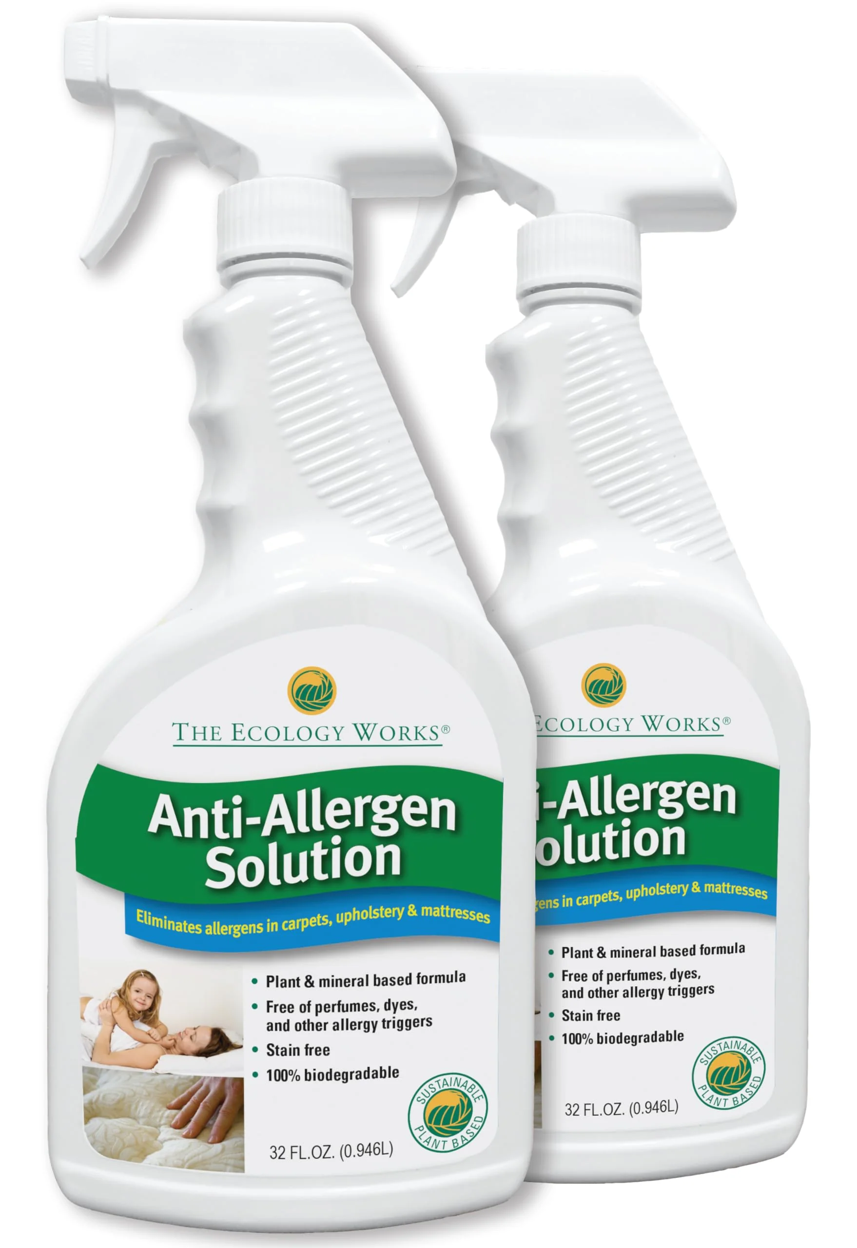 The Ecology Works Solution - Plant-Based Dog & Cat Dander Remover Spray and Dust Mite Waste Reducer for Relief from Allergies - For Cleaning Home, Bedding, & Furniture Naturally - Image 2