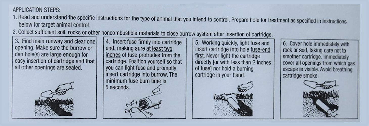 The Giant Destroyer (Gas Killer) (1Pack of 4 Tubes) Kills Moles, Gophers, Woodchucks, Norway Rats, Skunks, Ground Squirrels in Their Holes, Tunnels, Burrows. NO Dealing w/Dead pest, Better Than Traps - Image 4