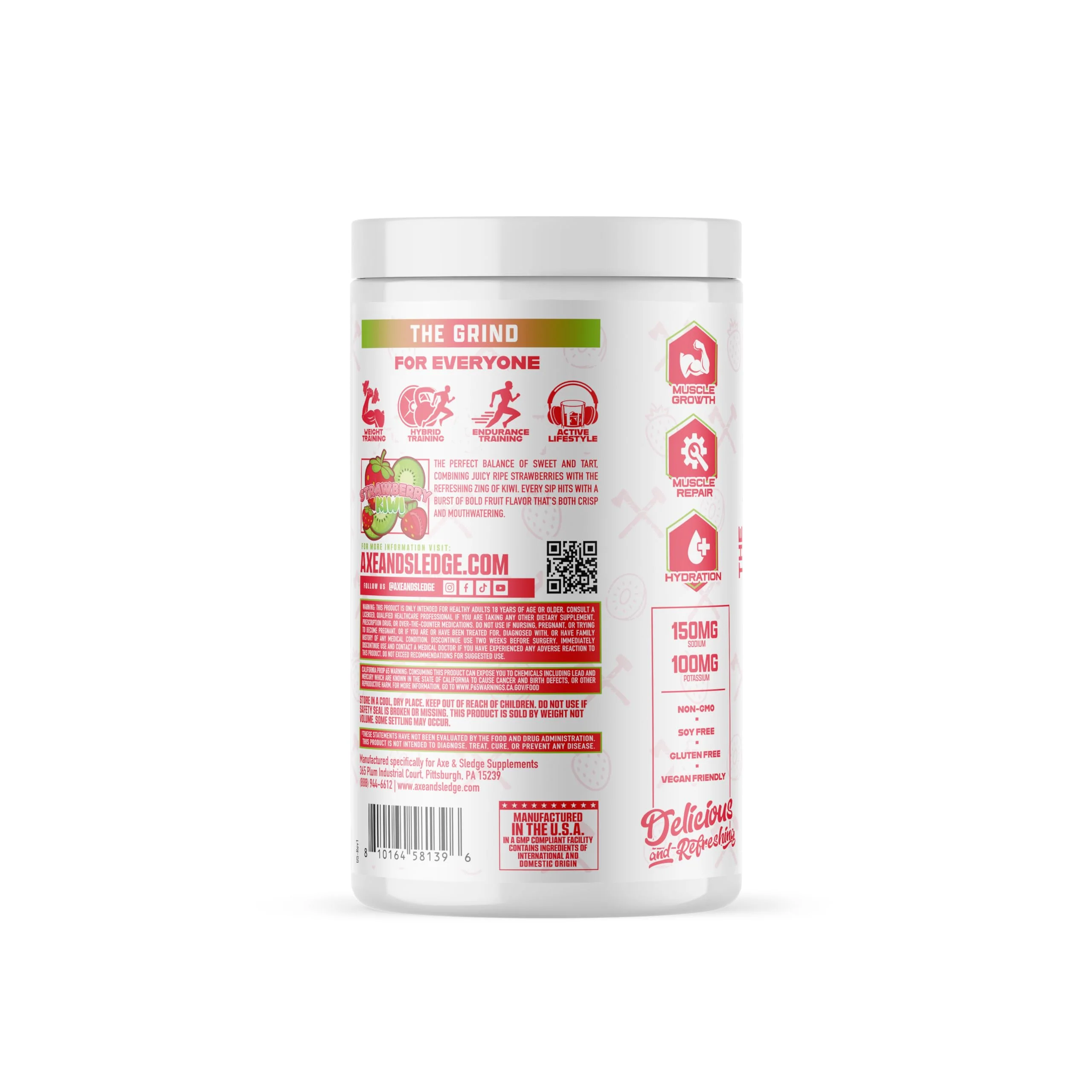 The Grind Essential Amino Acids, Branched Chain Amino Acids, 30 Servings (Strawberry Kiwi) - Image 2