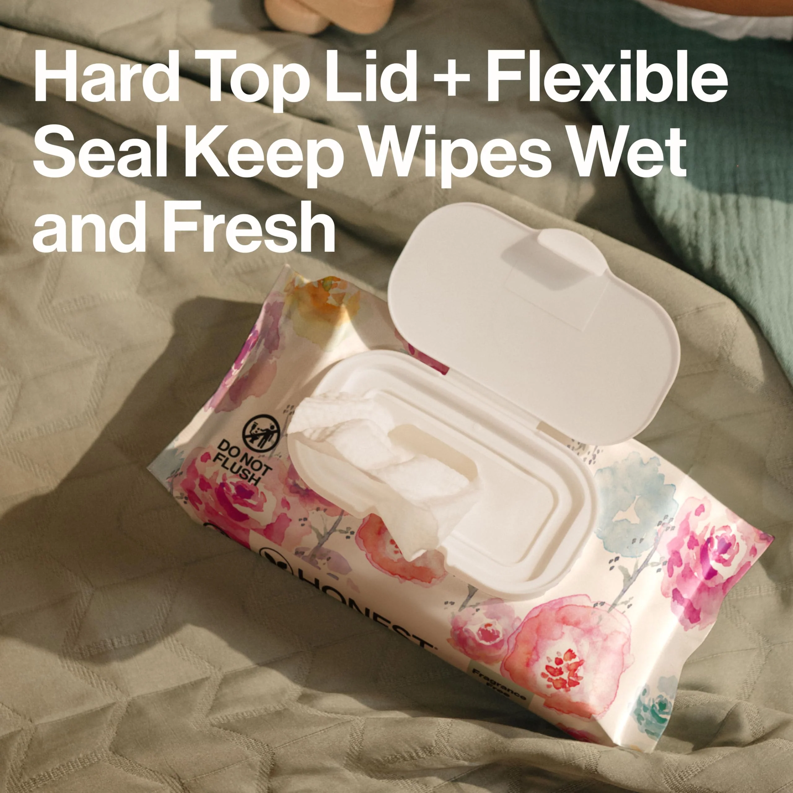 The Honest Company Baby Wipes for Sensitive Skin, Hypoallergenic, Fragrance-Free, Multi-Use, Rose Blossom Design, 576 Count (6 Packs of 96) - Image 6