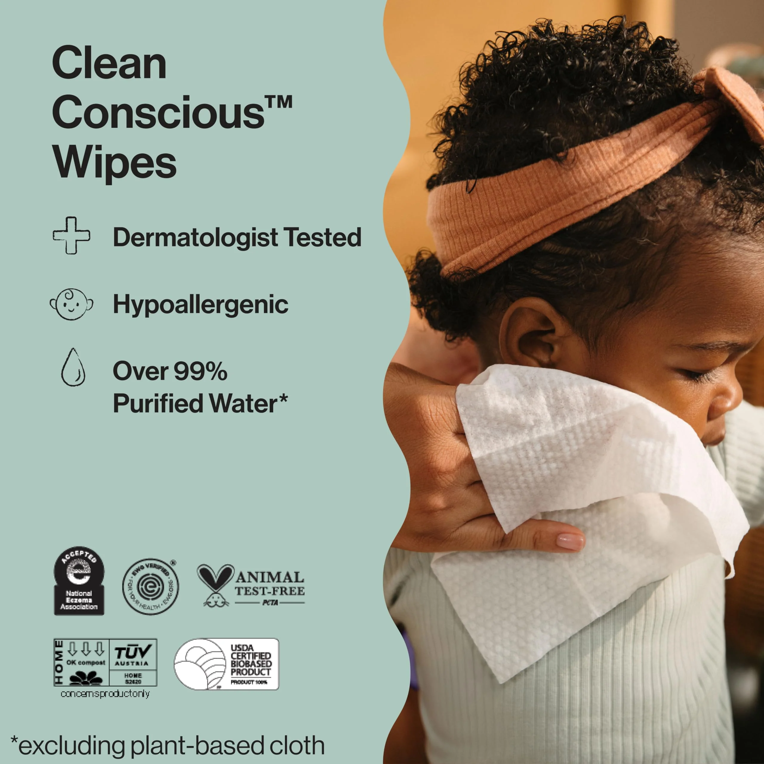 The Honest Company Baby Wipes for Sensitive Skin, Hypoallergenic, Fragrance-Free, Multi-Use, Rose Blossom Design, 576 Count (6 Packs of 96) - Image 7