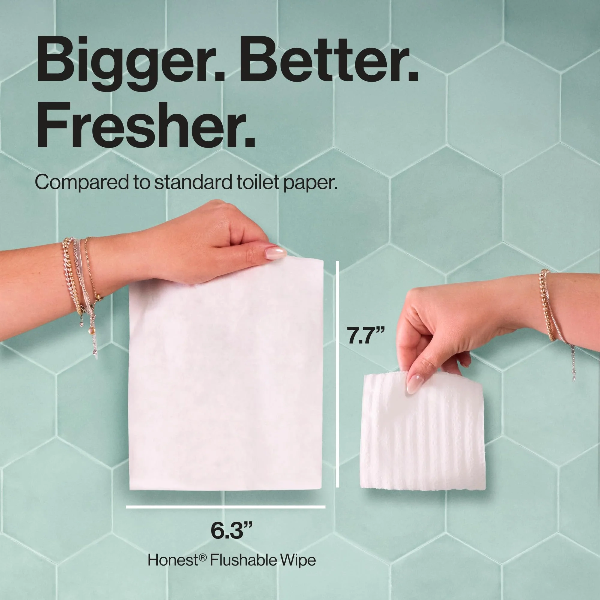 The Honest Company Flushable Wipes for Sensitive Skin, Hypoallergenic, Fragrance-Free, Tropical Leaves Design, 336 Count (4 Packs of 84) - Image 8