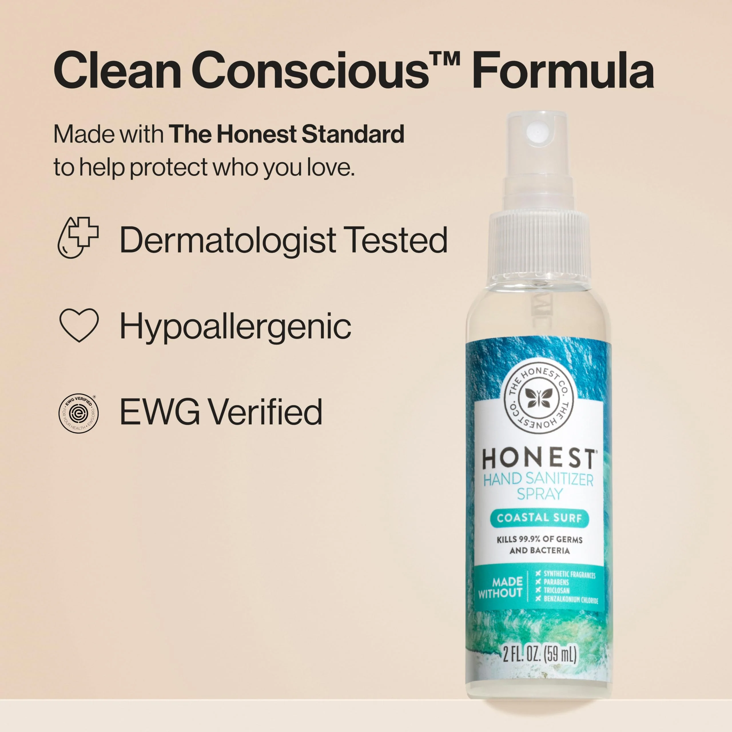 The Honest Company Hand Sanitizer Spray, Lavender Field, 20 Pack, 2 Fl. Oz. - Image 5